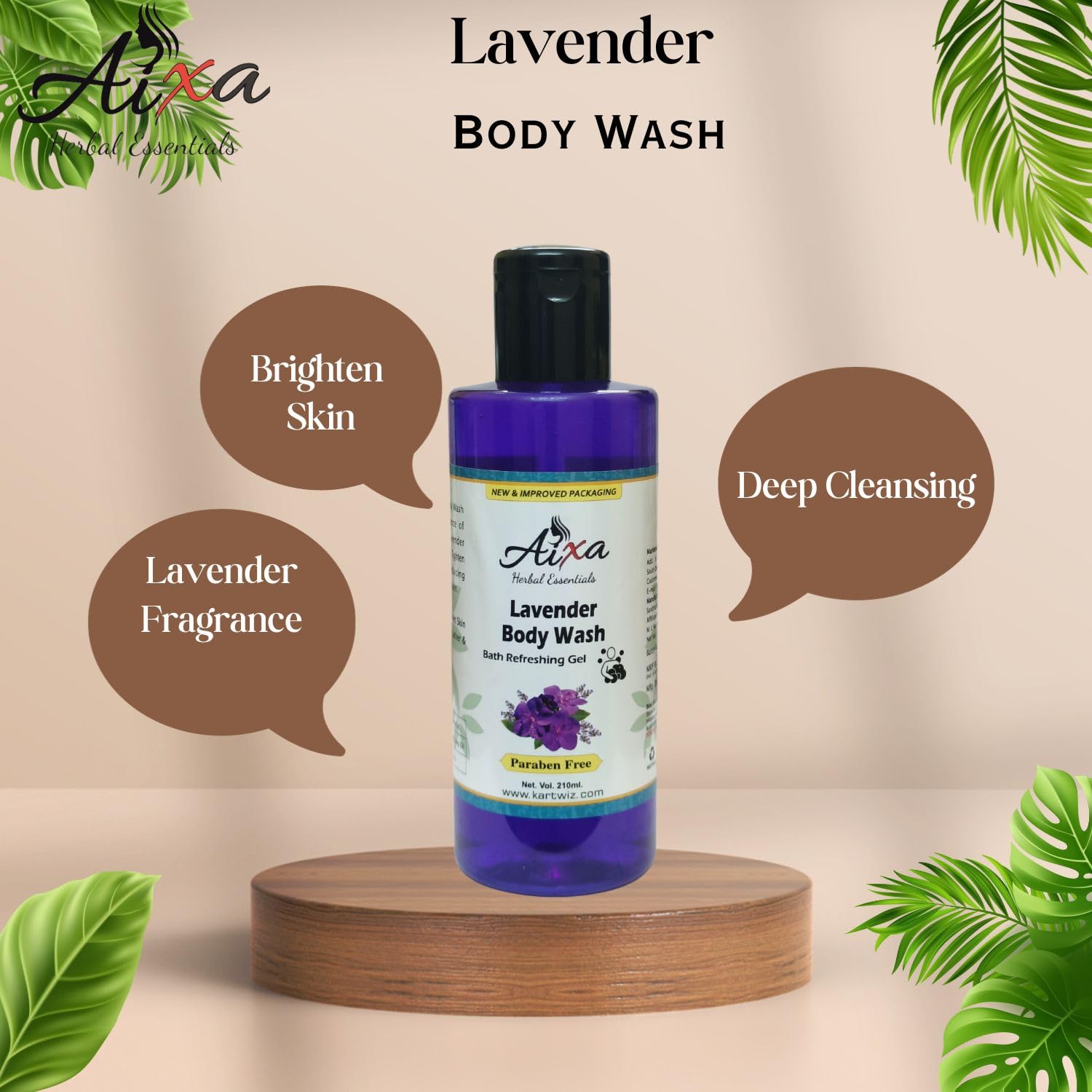 Herbigiri Herbal Lavender Body Wash & Shower Gel - 210ml (Pack of 2) - Moisturizing & Refreshing Bath Essential for Relaxation & Stress Relief - Perfect for Daily Use, Spa Days & Aromatherapy