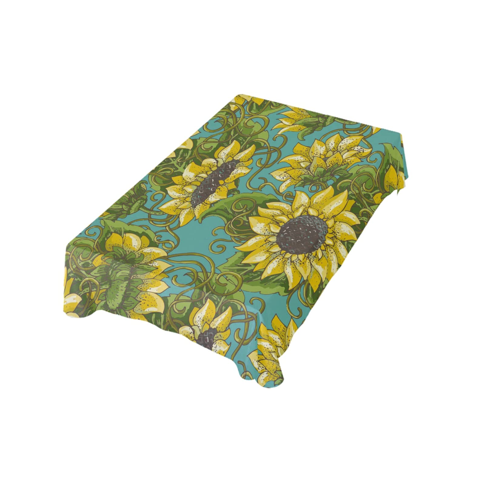 ALAZA 60 x 120 Inch Rectangle Tablecloth - Wrinkle Free, Washable Sunflower Print Table Cover for Dining Room, Kitchen, Party - Perfect for Christmas, Thanksgiving, Summer Events & Home Decor