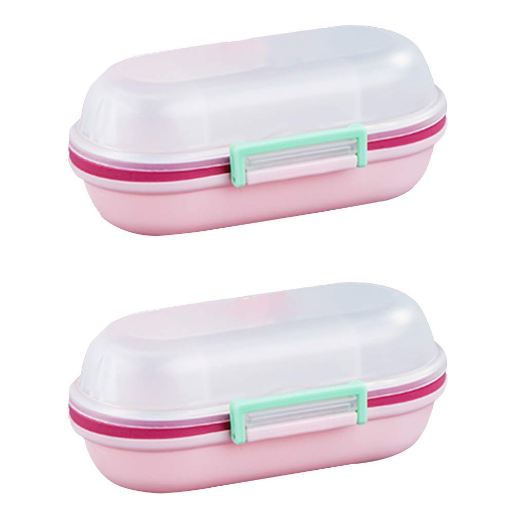 Portable Mini Pill Organizer Set of 2 - Detachable Compartments, Moisture-Proof & Leak-Proof Travel Pill Case (Pink) - Perfect for Daily Medication, Travel, and On-the-Go Use