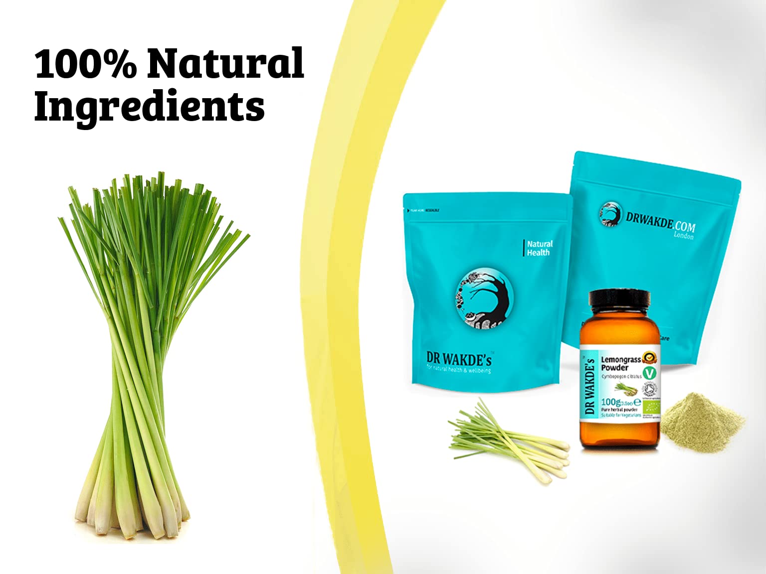 Organic Lemongrass Powder (Cymbopogon Citratus) - 100g (3.5oz) | Pure, Raw, Dried & Vegan | Premium Grade Culinary Herb | No Additives | Perfect for Tea, Cooking, Aromatherapy & Natural Remedies