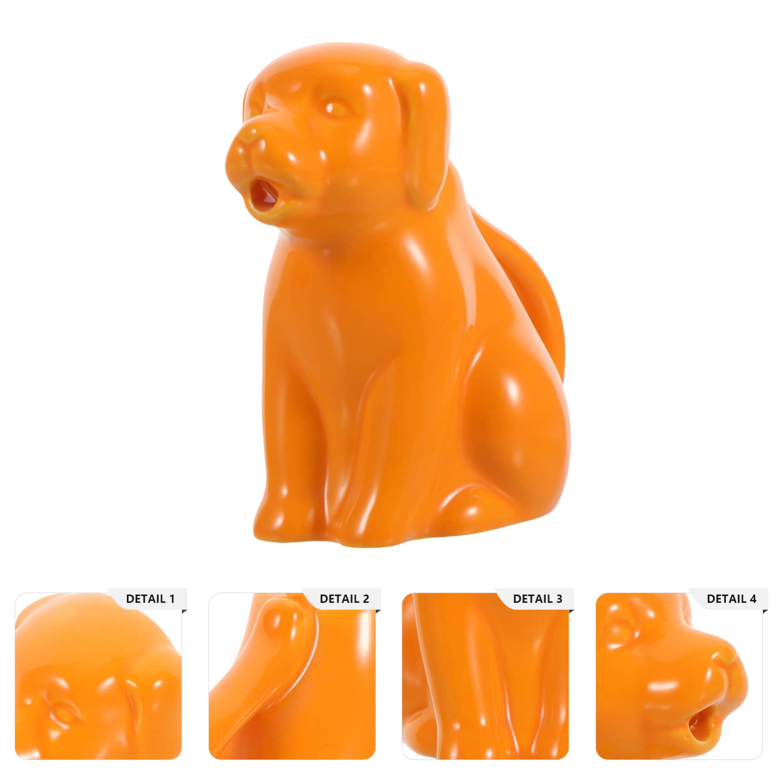 Ceramic Dog-Shaped Creamer Pitcher - 40ML Coffee Milk Creamer & Gravy Boat - Novelty Kitchen Serving Pitcher for Home, Cafe, or Restaurant - Orange