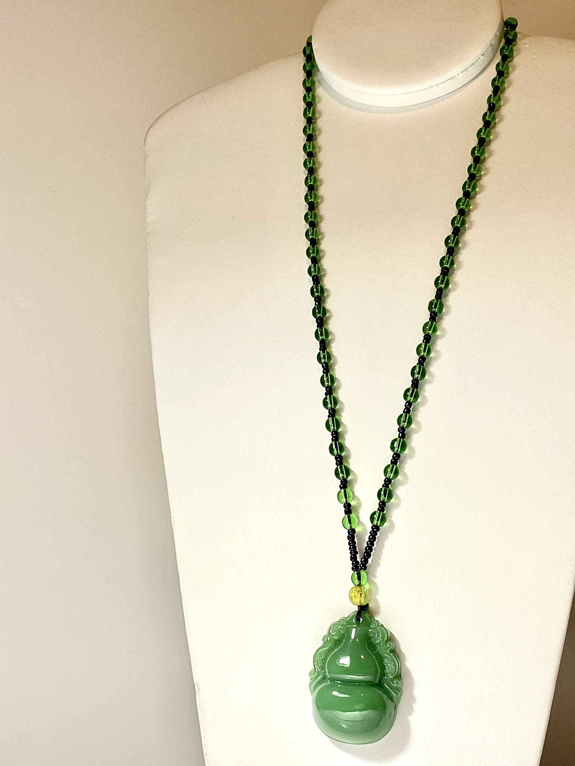 Handcrafted Genuine Certified Grade A Jadeite & Stabilized Turquoise Rose Pendant Necklace - 26