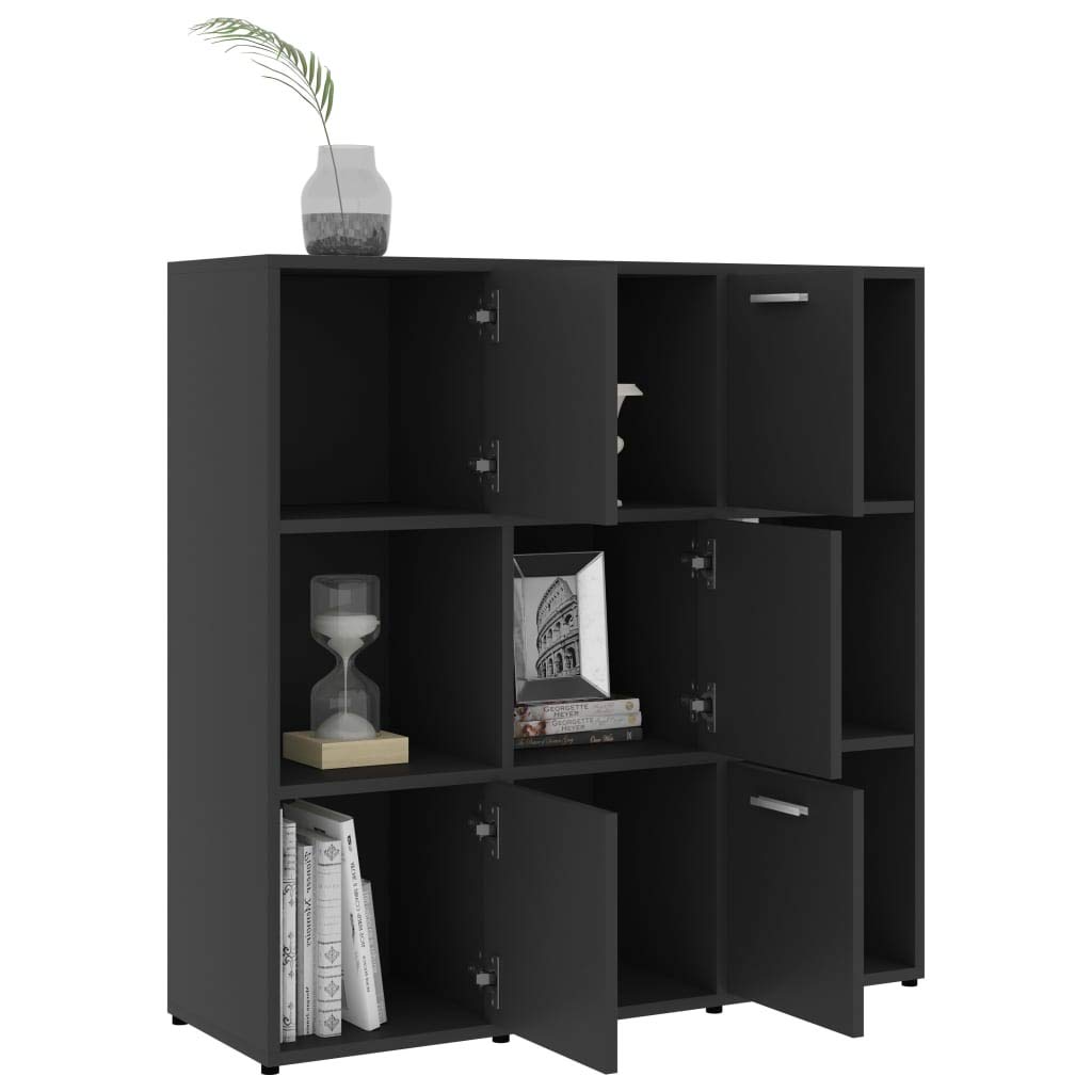 GOTOTOP 9-Cube Storage Organizer - Wooden Bookcase with 6 Open Cubes & 3 Cabinets, 3-Tier Bookshelf for Home Office, Living Room, Bedroom - Perfect for Organizing Books, Toys, Decor & More