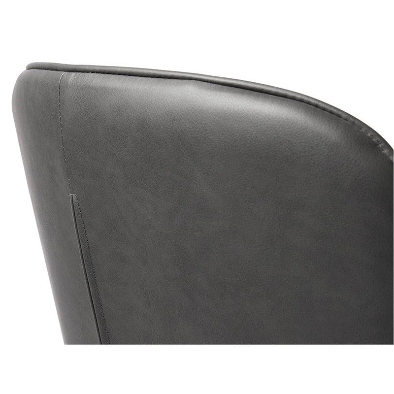 HUDSON Modern Dining Chair - Dark Grey Upholstered Seat - Comfortable & Stylish for Kitchen, Dining Room, or Office Use