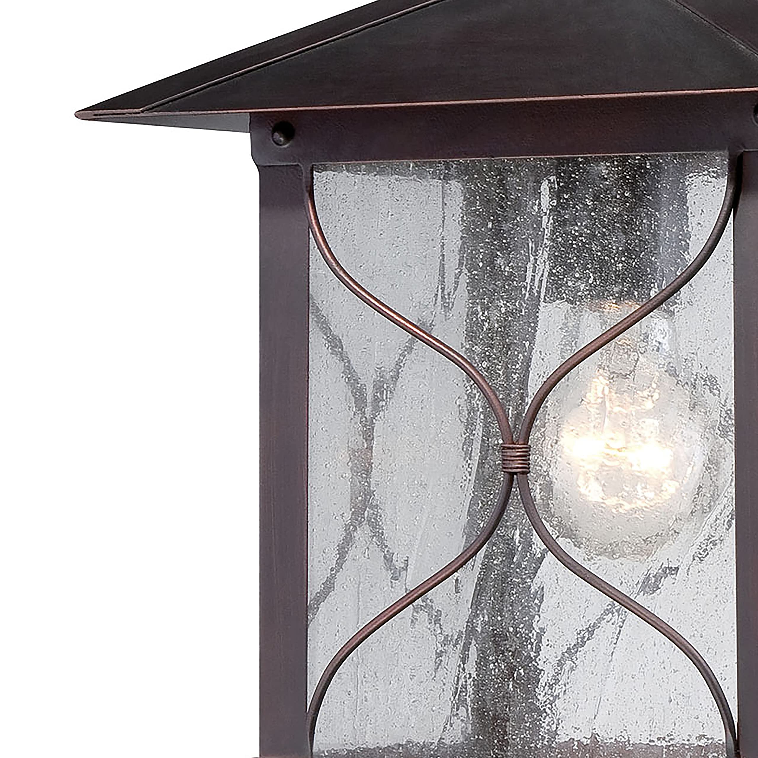 Nuvo Lighting 60/5611 Vega Small One Light Wall Lantern - 60W A19 Outdoor Porch & Patio Light Fixture with Clear Seeded Glass in Classic Bronze - Perfect for Entryway, Garden, Deck, and Exterior Wall Lighting