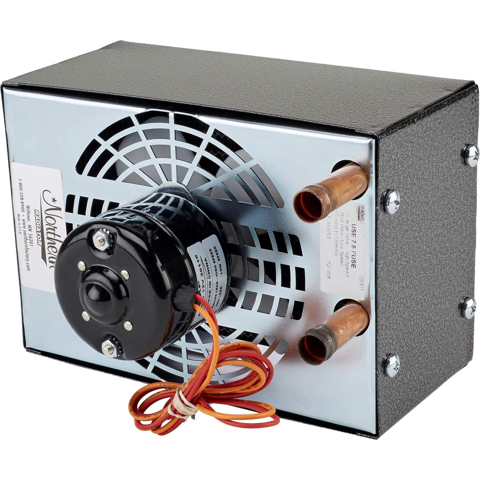 Speedway Motors Universal 12V 20,000 BTU Compact Under-Dash Heater with Adjustable Louvers & Dual-Speed Fan - Perfect for Street Rods & Custom Cars - Includes Rear Hose Connections for Easy Installation