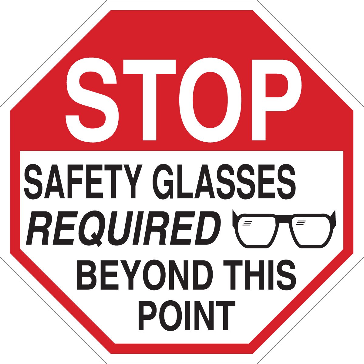 Brady 124542 Stop Safety Glasses Required Sign - 18