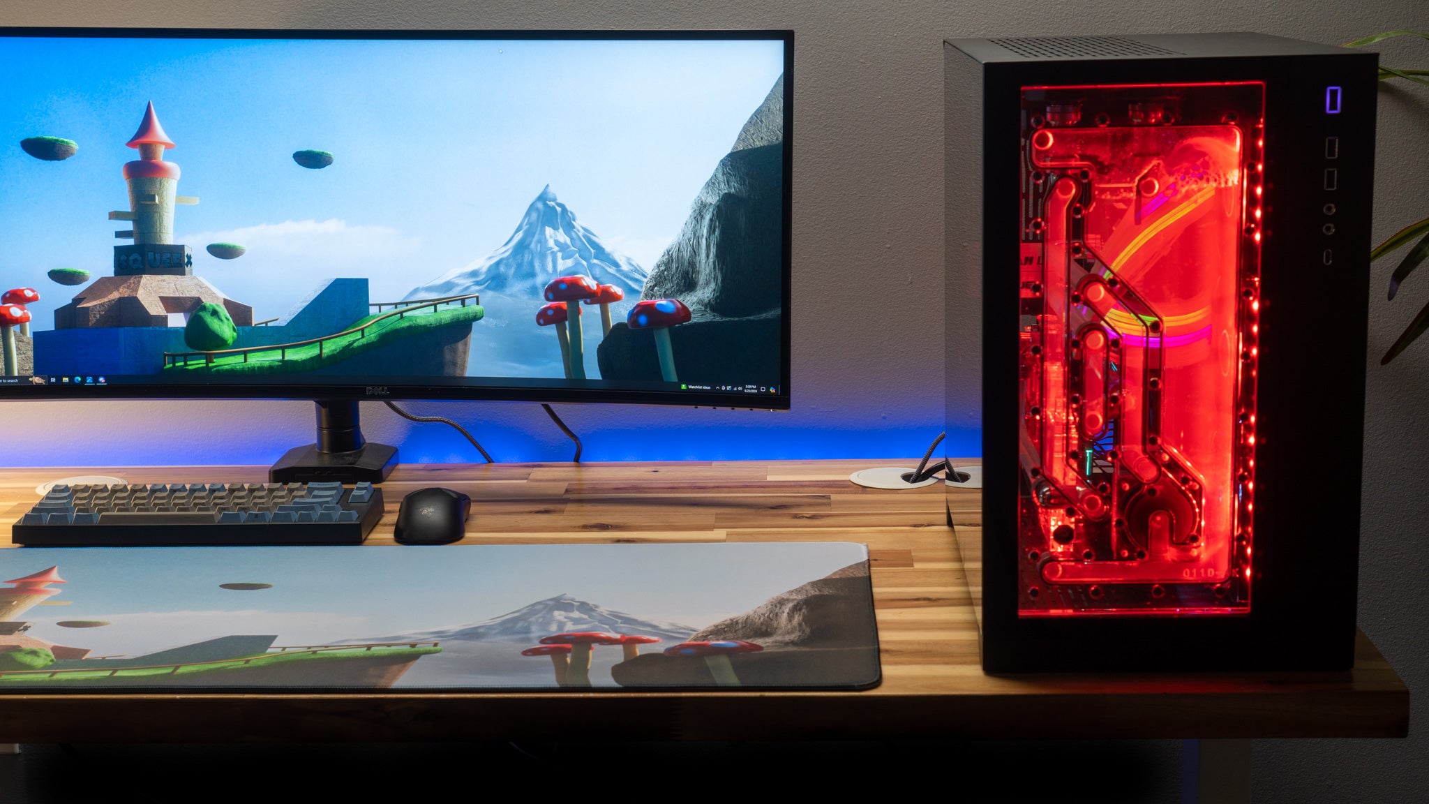 Squeex Red Split Limited Edition XL Gaming Mouse Pad - Ergonomic Non-Slip Desk Mat for PC & Console Gamers, Content Creators - Perfect for Streaming, Esports & Office Work