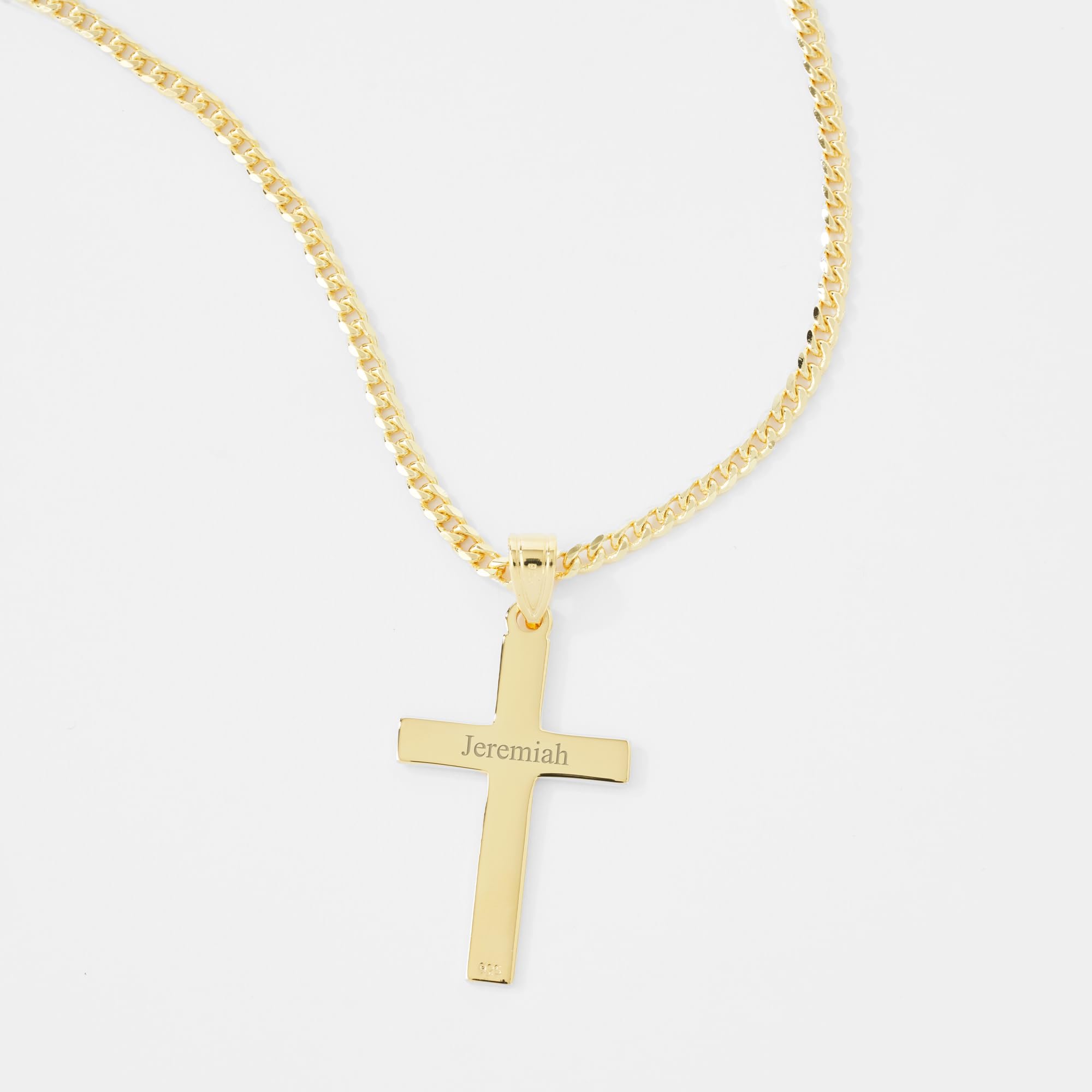 Personalized Gold Cross Necklace for Women - Custom Engraved Religious Jewelry Gift (Free Name Engraving) | Perfect for Baptism, Confirmation, First Communion & Birthday Presents