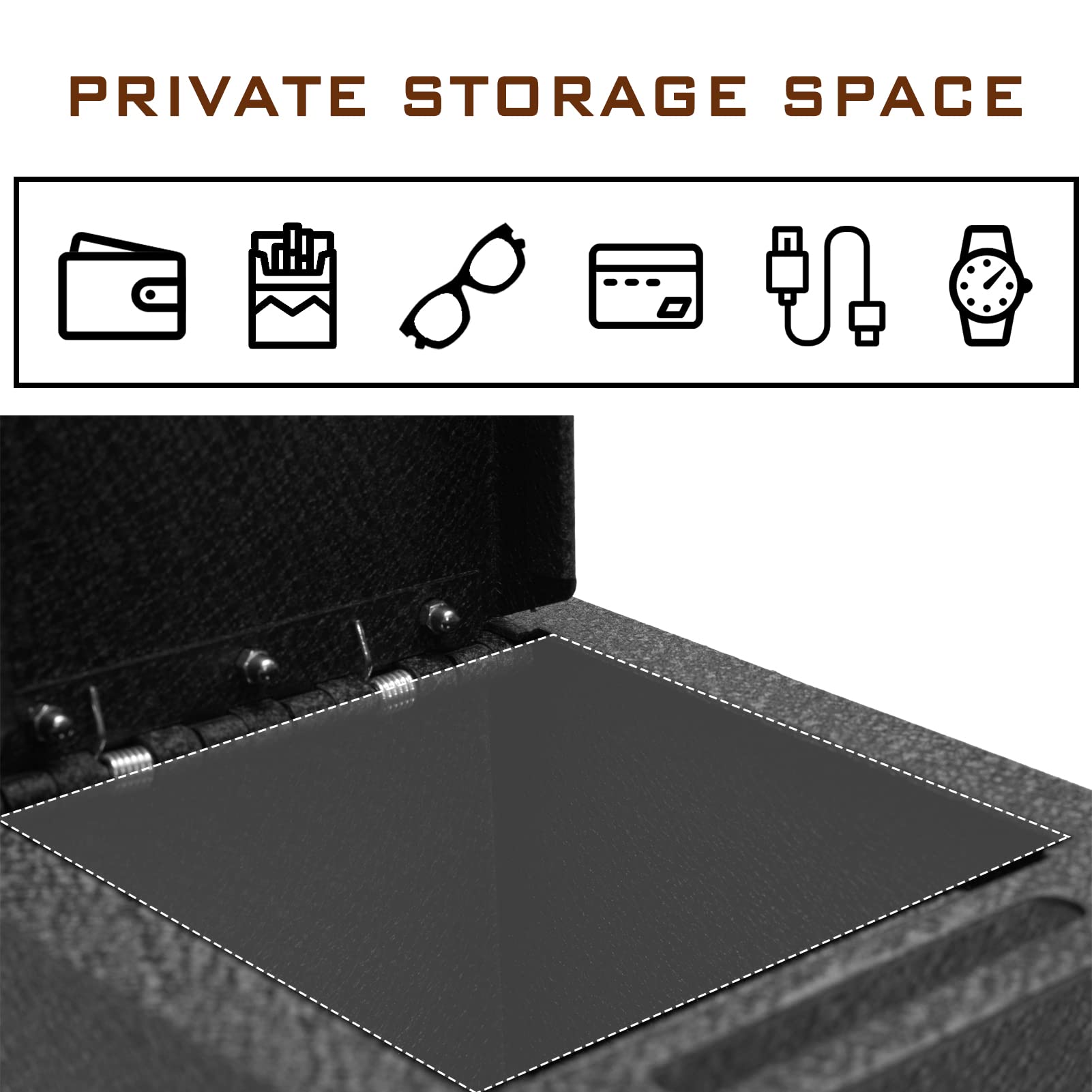 2016-2023 Toyota Tacoma Center Console Safe - 4-Digit Combo Lock Gun Safe Box & Organizer | Secure Storage for Handguns, Valuables & Car Accessories | Perfect for Road Trips, Camping & Vehicle Security