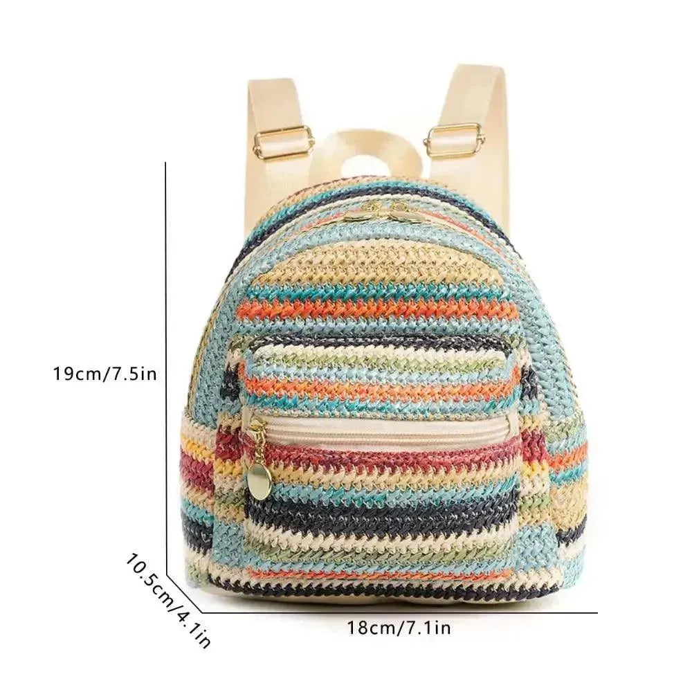 Stylish Straw Woven Backpack for Women - Trendy Summer Beach Bag, Boho Chic Purse for Travel, Shopping & Outdoor Adventures