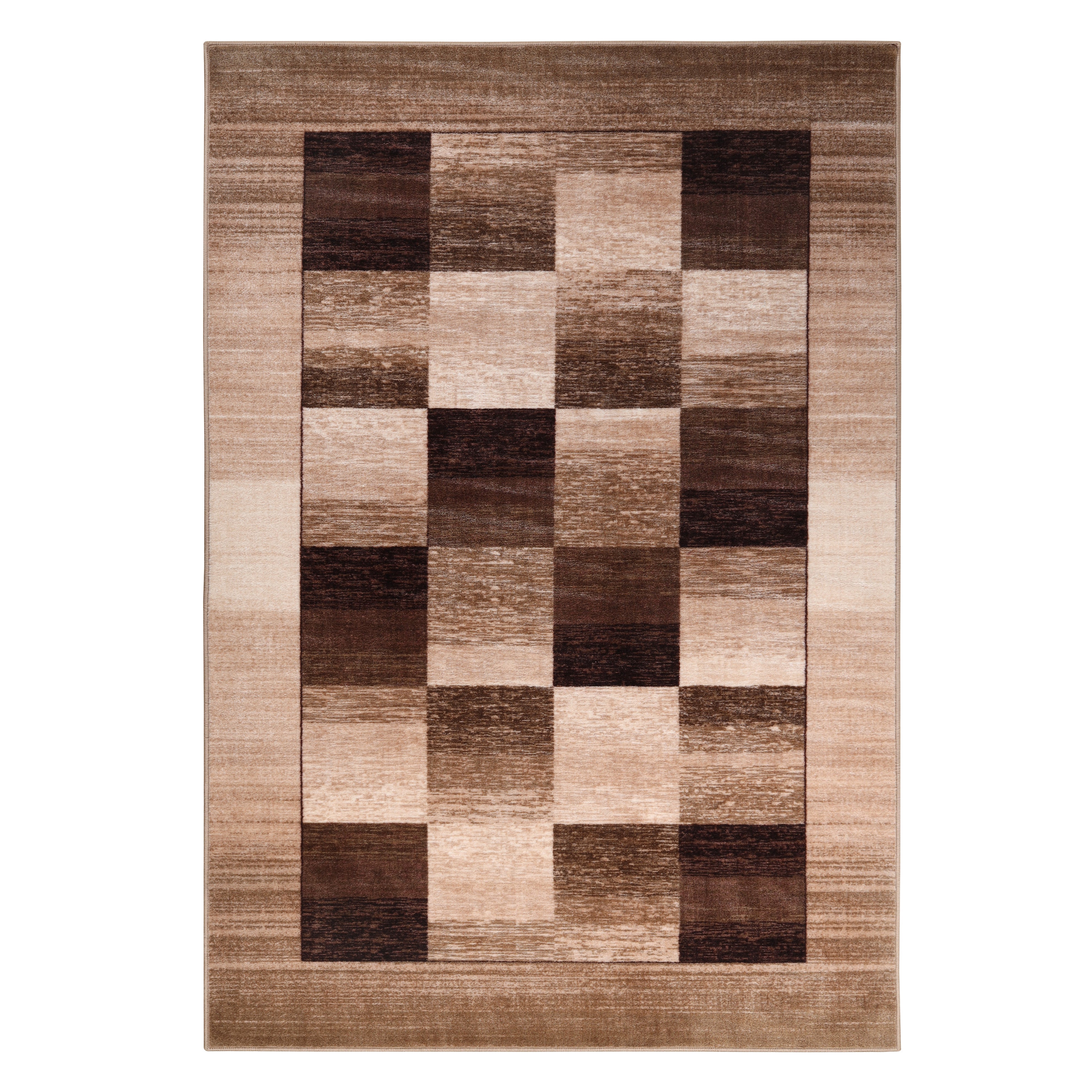 Lockwood Color Block Non-Slip Washable Indoor Area Rug or Runner - Perfect for Living Room, Bedroom, Entryway & High Traffic Areas