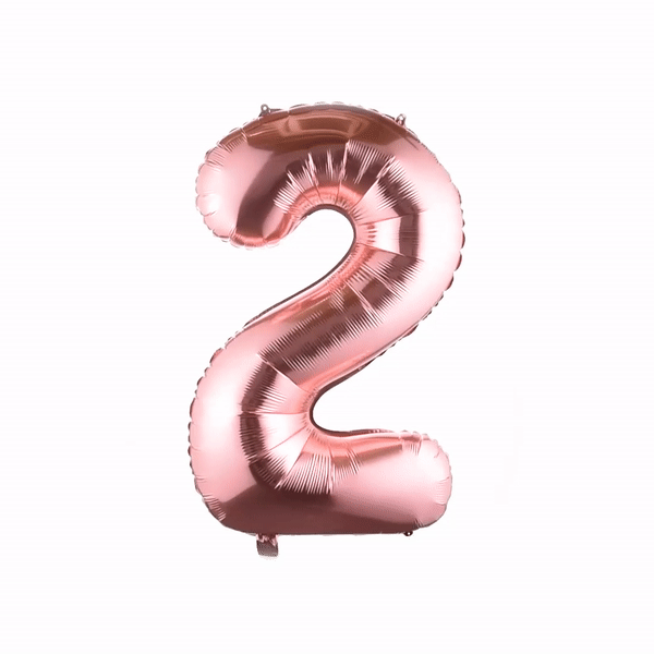 Balloonify Rose Gold Mylar Number 2 Balloon - 40 Inch Large Foil Balloon for Birthday Parties, Baby Showers & Anniversary Celebrations (1 Count)