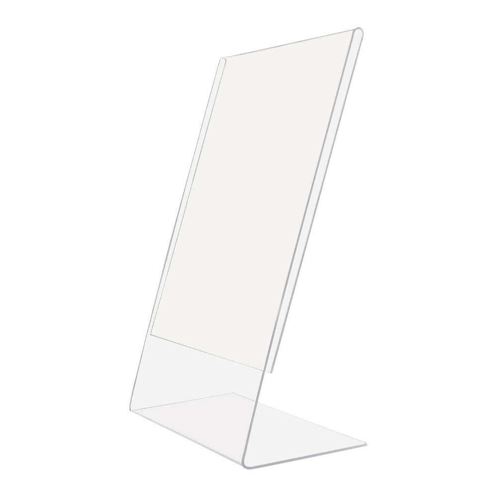 8.5 x 11 Inch Clear Acrylic Sign Holder & Picture Frame - 48 Pack for Trade Shows, Museums, Retail Stores | Durable Slant Back Design for Professional Displays