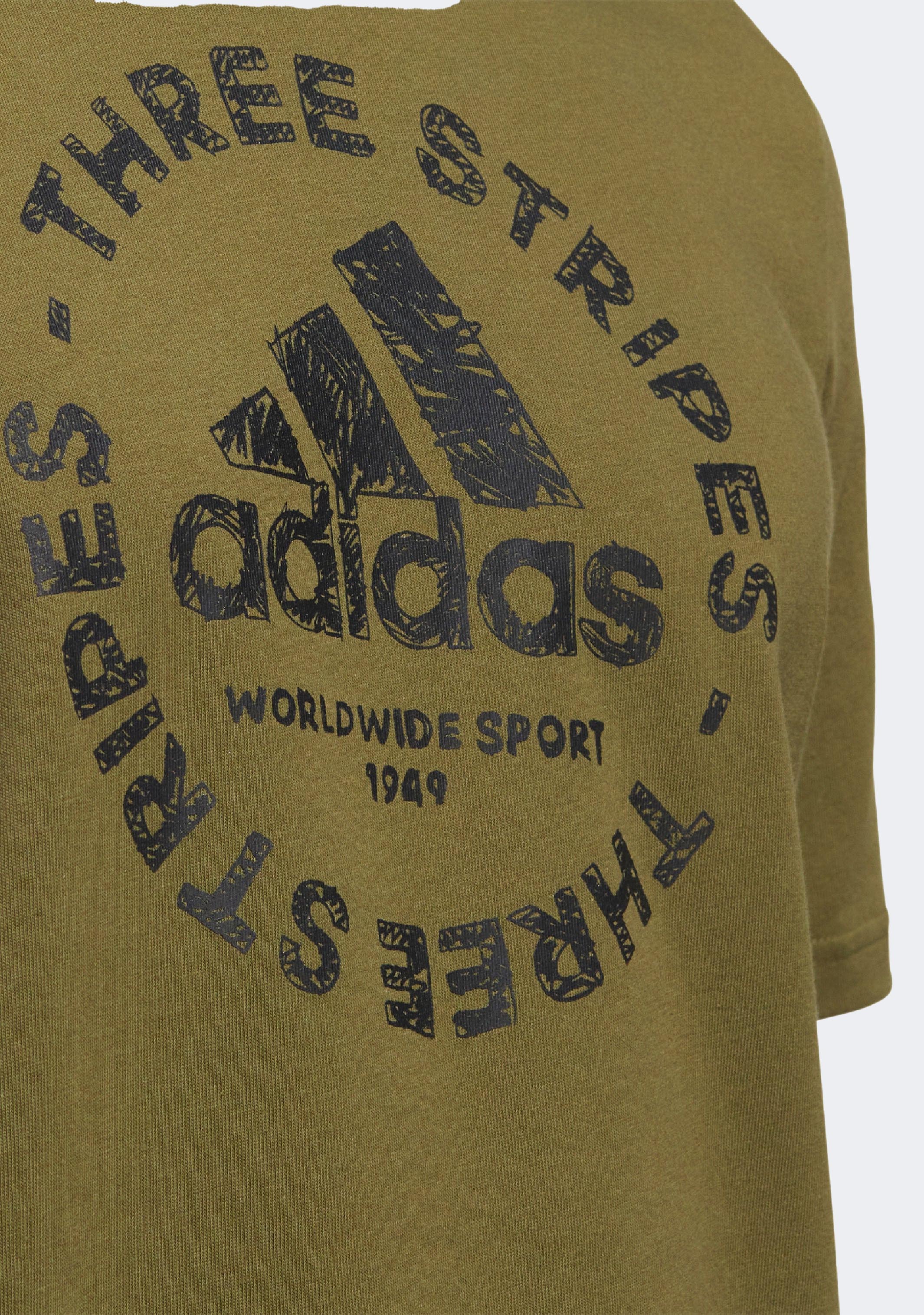Adidas Men's Sketch Emblem Graphic T-Shirt - Casual Short Sleeve Cotton Tee for Streetwear, Gym & Everyday Wear