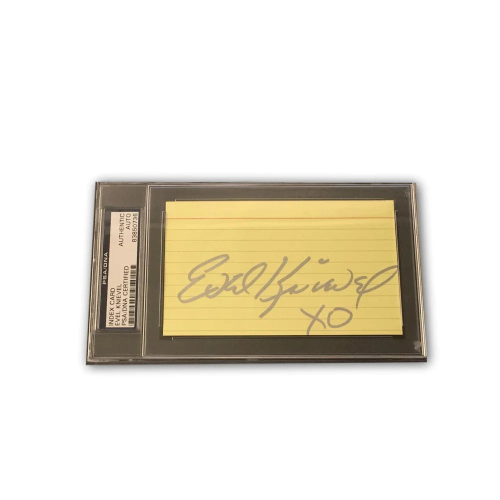 Evel Knievel Authentic Hand Signed Autograph Cut Signature with PSA COA - Collectible Memorabilia for Sports Fans & Motorcycle Enthusiasts - Perfect for Framing, Display Cases, and Man Caves