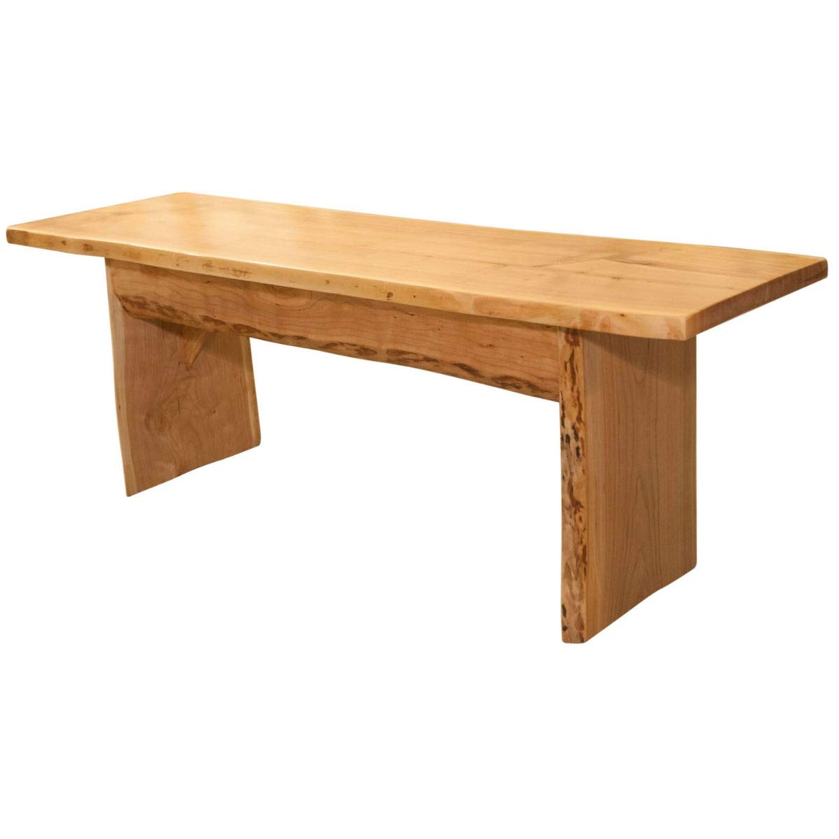 Live Edge Wooden Bench - Solid Cherry Wood Dining Bench - Rustic Home Decor Furniture - Natural Edge Wood Slab Bench (5 Feet Long, Clear Coated) - Perfect for Farmhouse Dining Rooms, Kitchen Islands & Entryway Seating