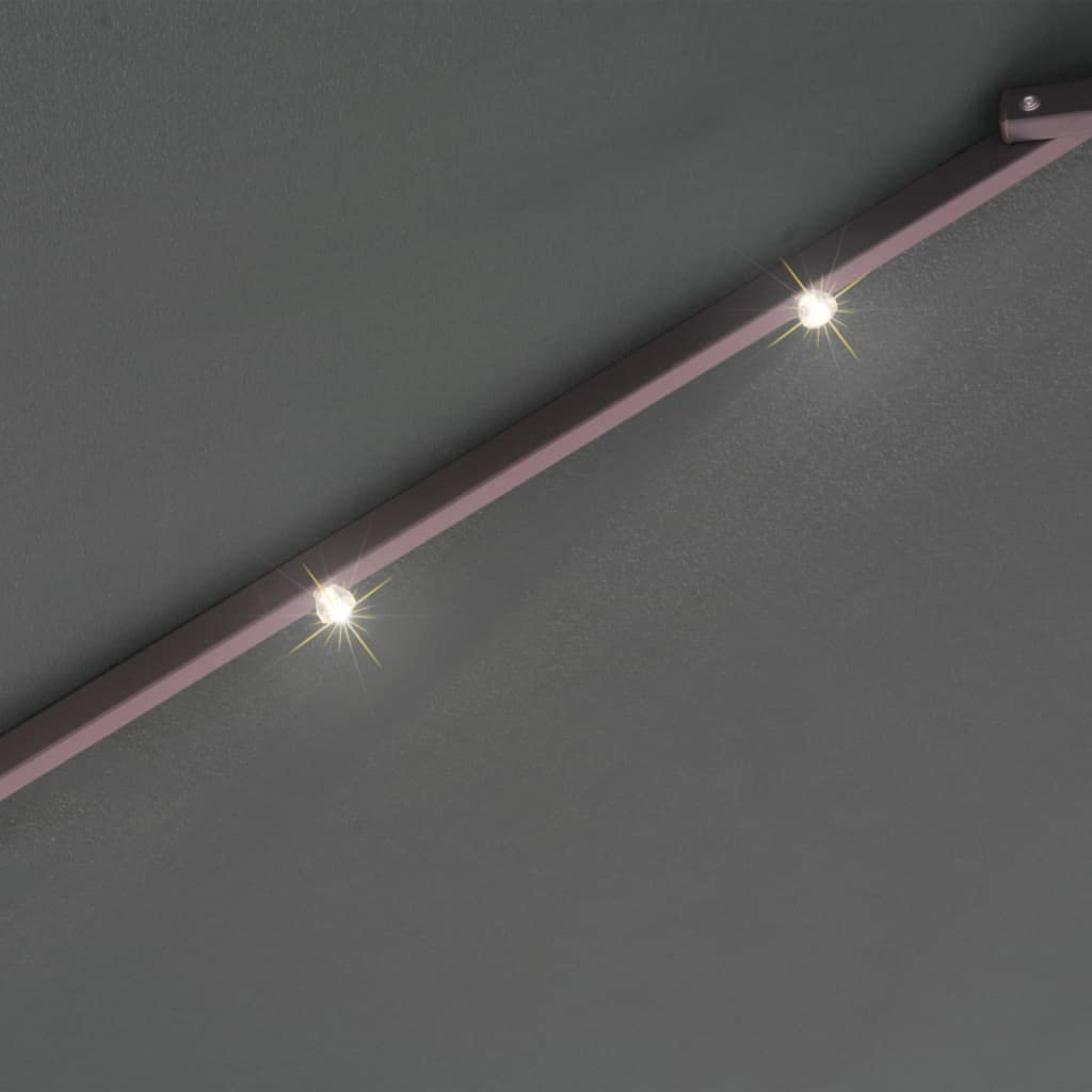 LED Hanging Patio Umbrella with Metal Pole - 118.1