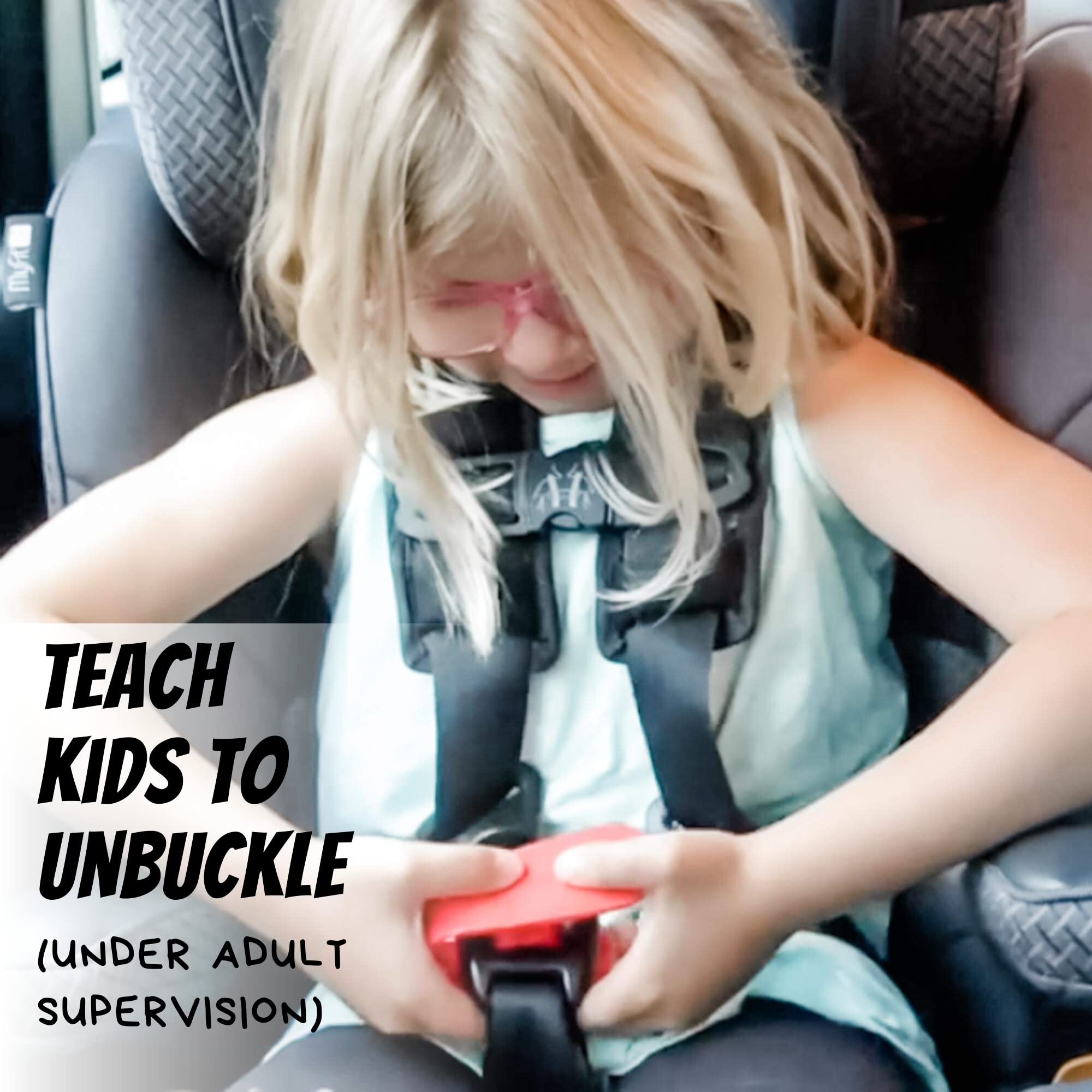 UnbuckleMe Car Seat Buckle Release Tool - Red & Black 2 Pack - Easy Car Seat Buckle Opener for Parents & Caregivers - Perfect for Travel, School Drop-offs & Baby Safety