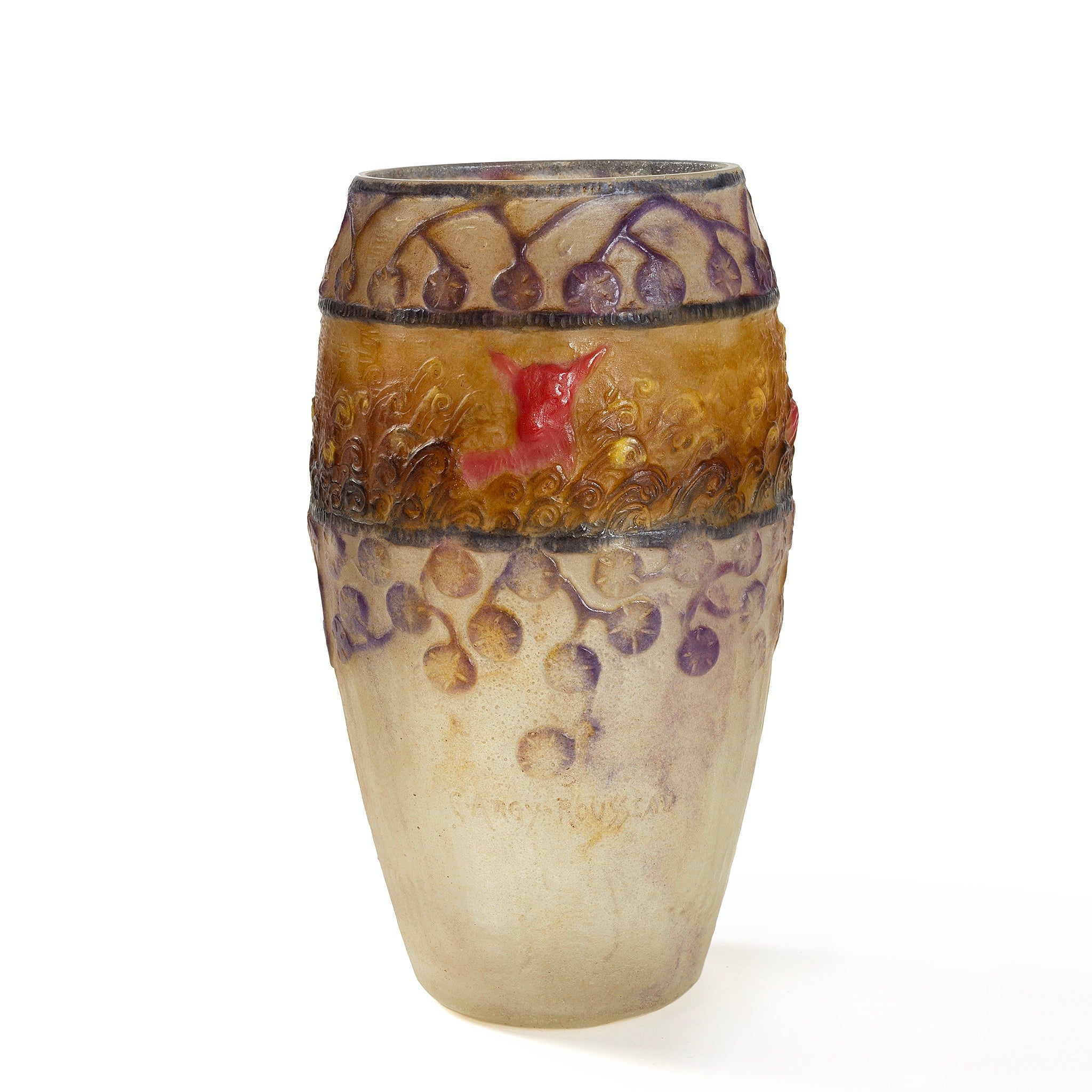 Gabriel Argy Rousseau Faunes et Nymphes Art Glass Vase - Handmade French Art Nouveau Decor for Home, Wedding & Gift