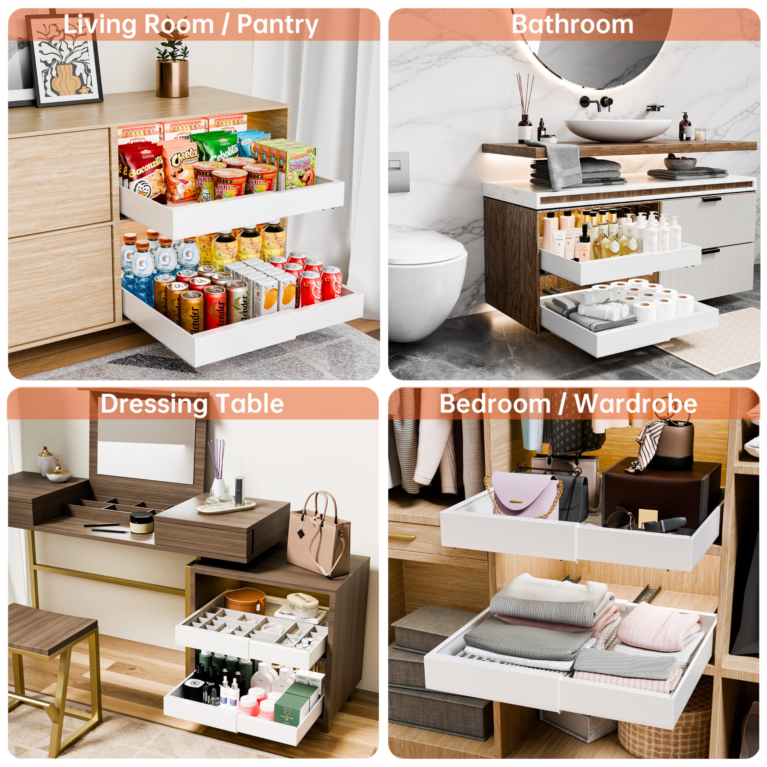 Heavy Duty Expandable Pull Out Cabinet Organizer (12.6