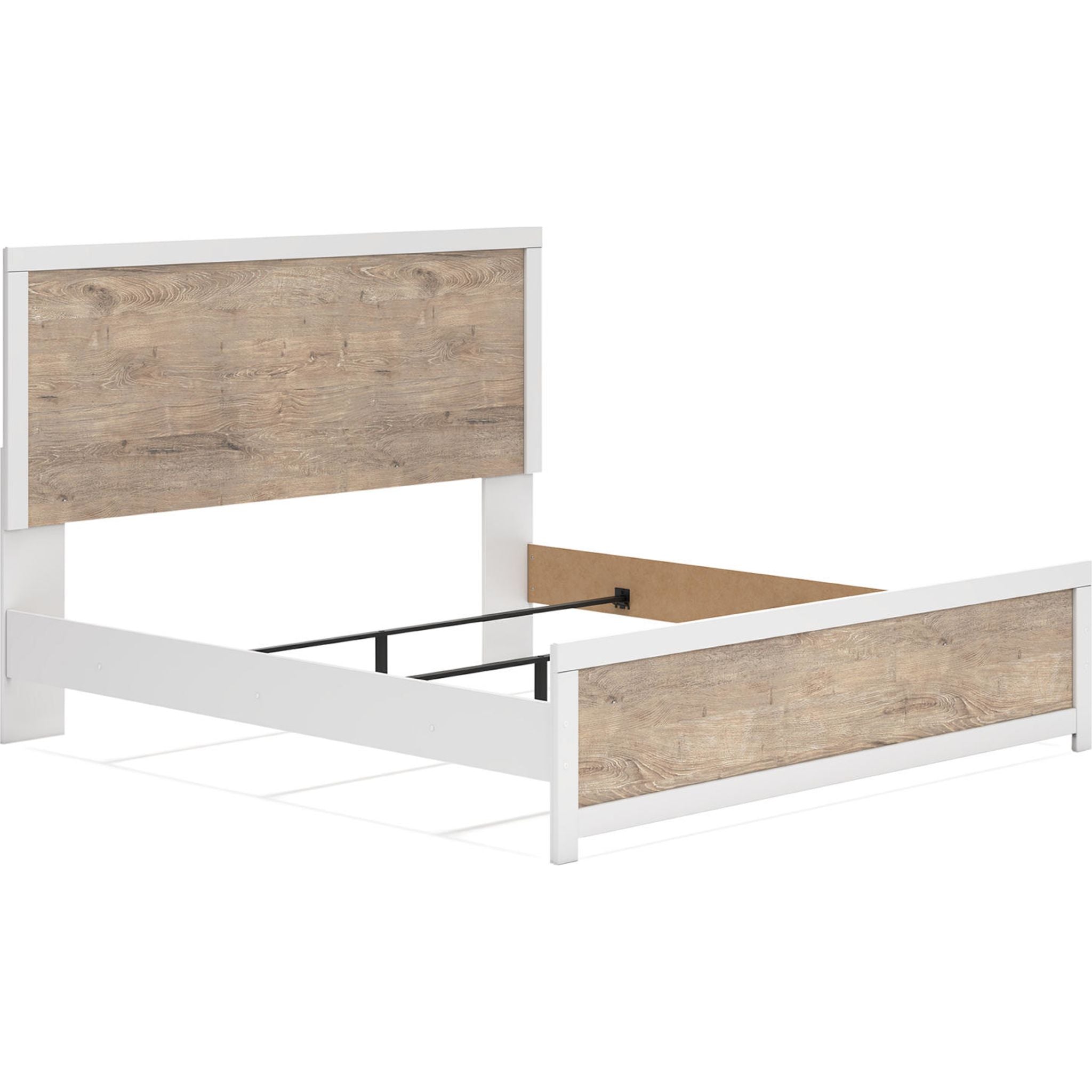Charbitt King Panel Bed - Two Tone Finish, Modern Wooden Bed Frame for Master Bedroom, Stylish and Durable Bed for Home Decor