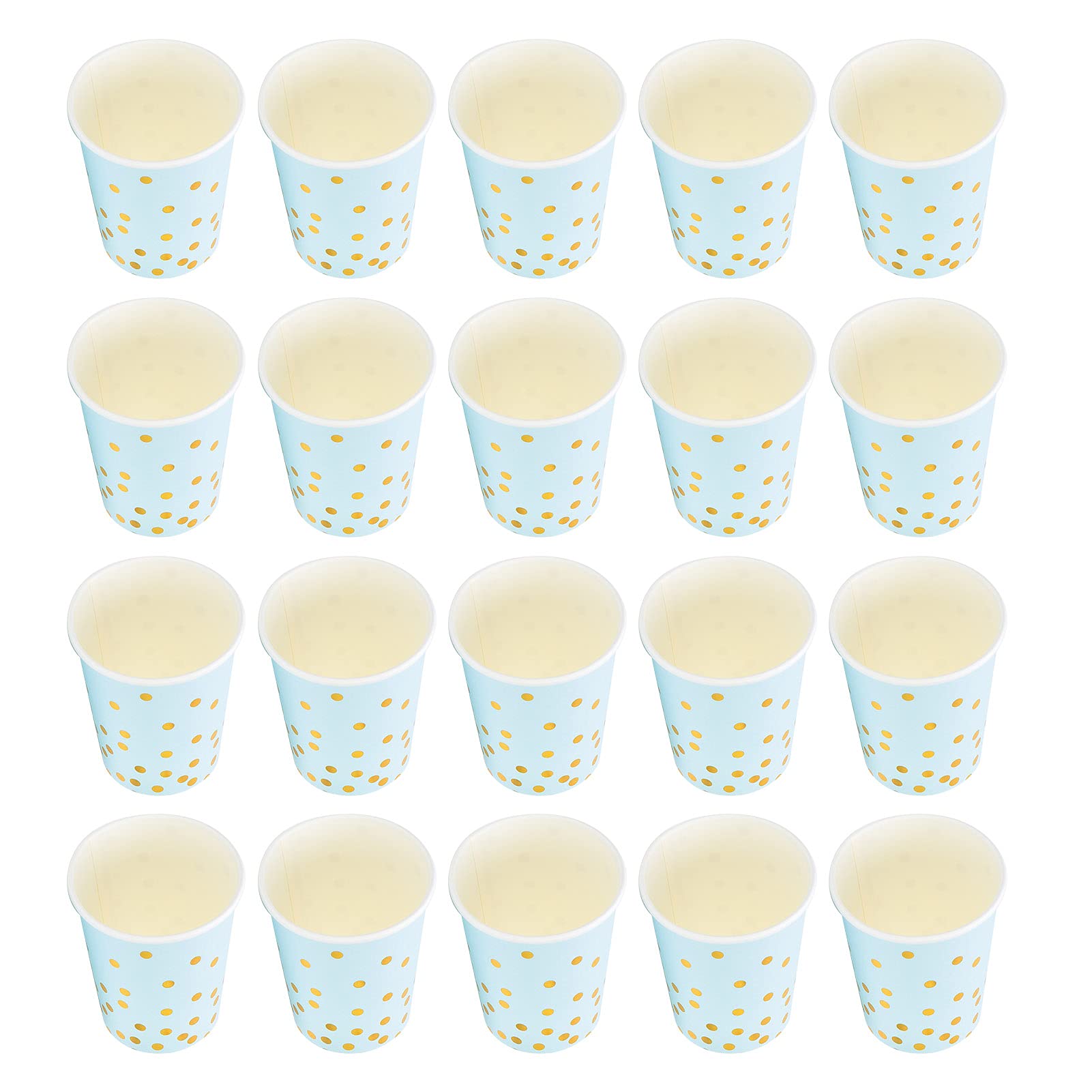 Eco-Friendly Disposable Paper Cups - 20 Pack Blue Small Drinking Cups for Coffee, Tea, Juice | Perfect for Holiday Parties, Birthday Celebrations & Office Use