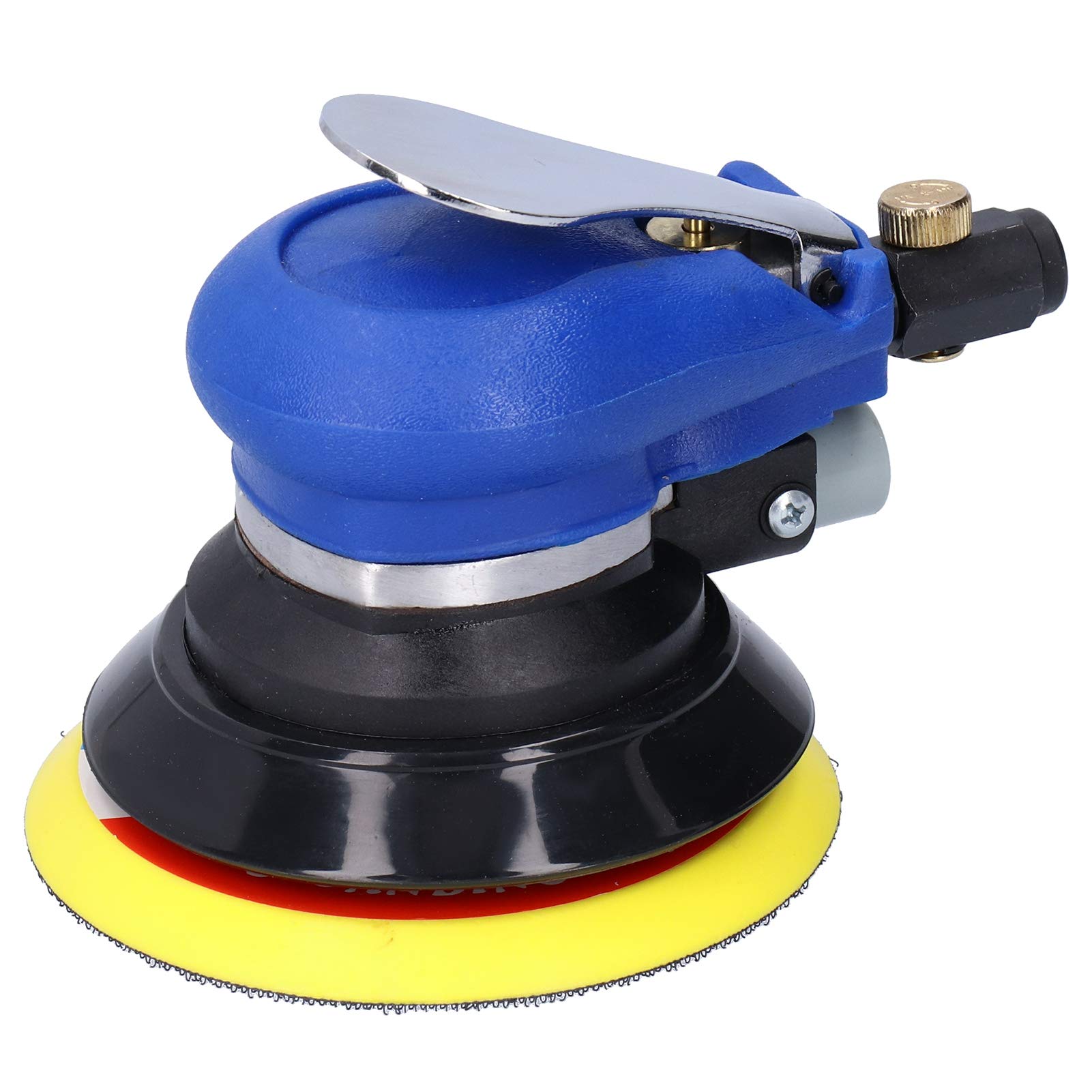 Heavy Duty Air Random Orbital Palm Sander - Adjustable Speed for Wood, Metal Polishing & Grinding | Perfect for DIY Projects, Furniture Refinishing & Auto Body Work