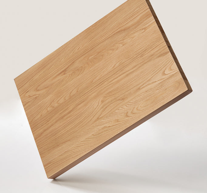 Solid Oak Wood Modern Rock Plate Coffee Table - Stylish Living Room Furniture for Home Decor & Relaxation