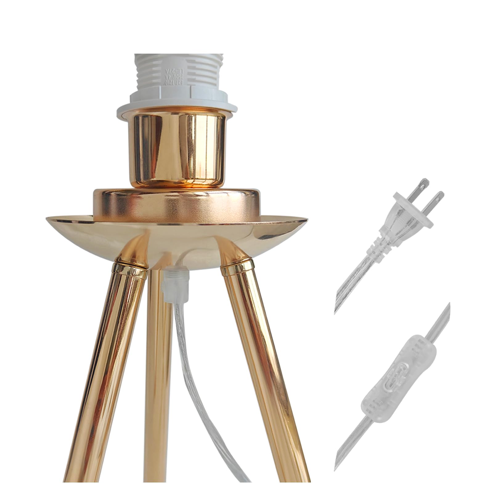 Pink Feather Tripod Lamp - Aesthetic Gold Desk Lamp for Bedroom, Living Room, Girls Room Decor | Unique Large Table Lamp & Bedside Lighting for Home, Dorm, Office