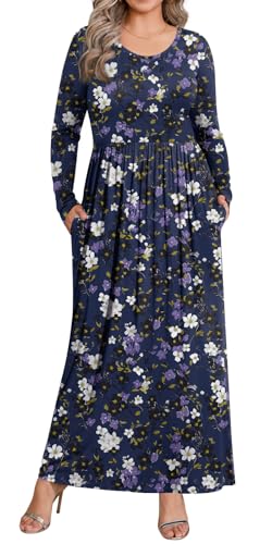 Purple Flower+navy Blue