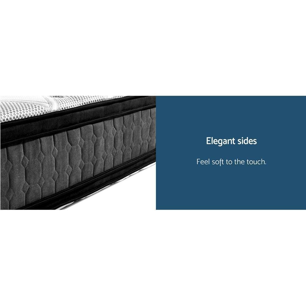 King Premium Altona Bed Charcoal Euro Top Mattress - Medium Firm Support with Cooling Bamboo Topper | Perfect for Master Bedrooms, Guest Rooms & Hot Sleepers