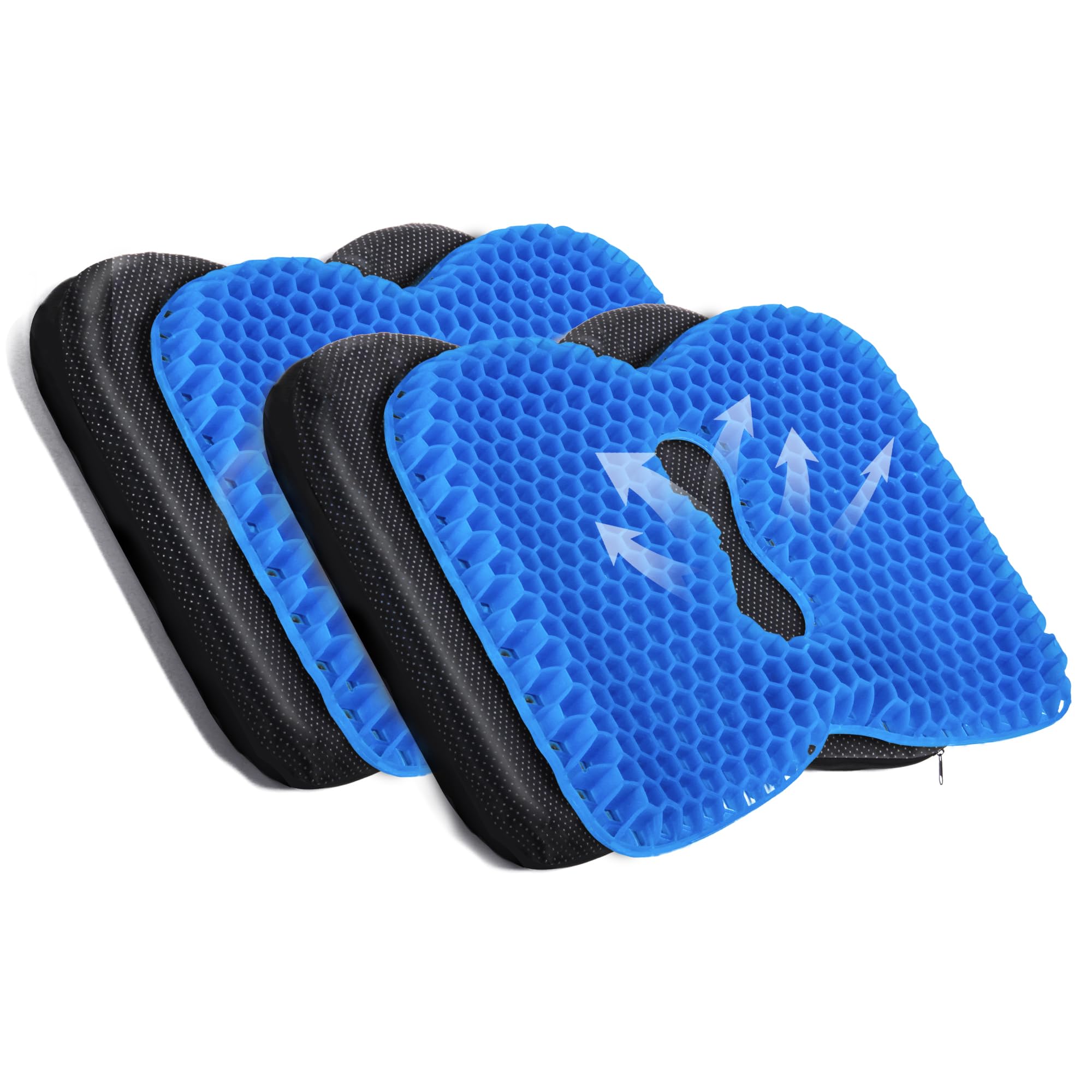 Premium Kayak Seat Cushion - Thick Non-Slip Gel Kayak Seat Pad with Breathable Waterproof Design for Kayaks, Canoes & Boats - Durable Kayak Accessories for Fishing & Paddling (Blue, 2-Pack) | Perfect for Long Fishing Trips & Water Sports Adventures