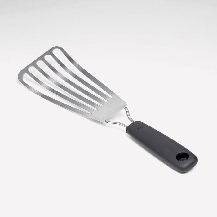 OXO Fish Turner - Stainless Steel Kitchen Spatula for Flipping Fish & Delicate Foods - Perfect for Grilling, Frying & Cooking Seafood at Home