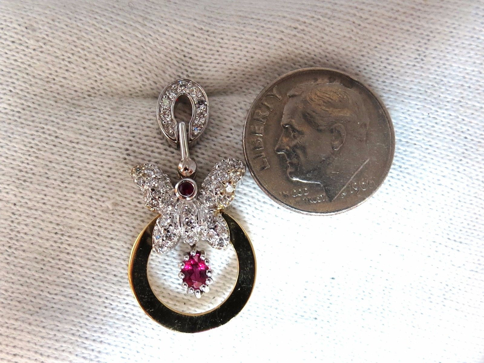 1.70CT Natural Oval Bright Red Ruby Diamond Dangle Butterfly Earrings in 14K Gold – Elegant Jewelry for Weddings, Parties & Special Occasions