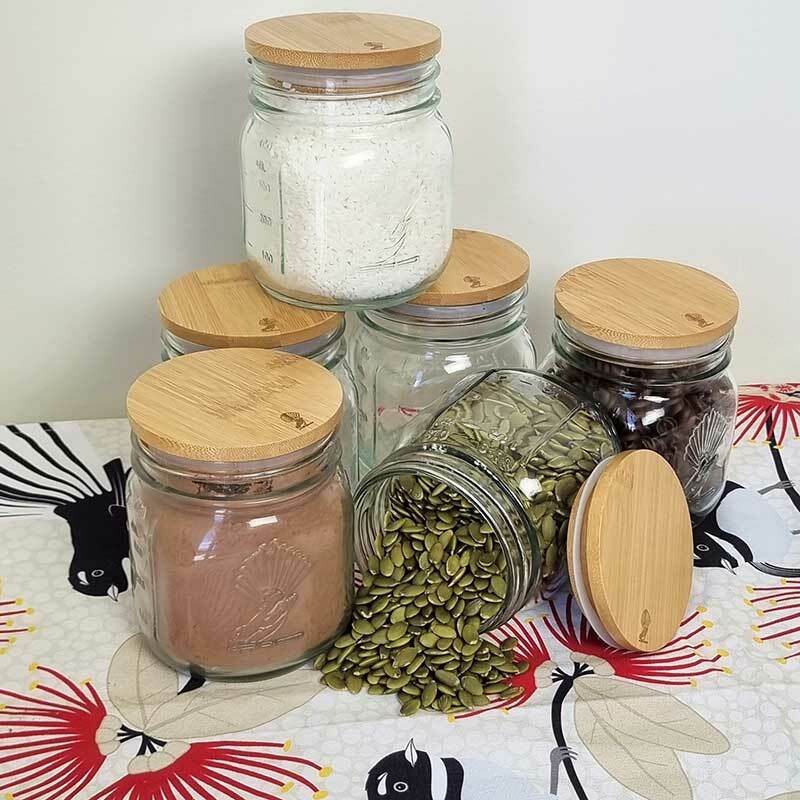 Premium 500ml Glass Jar with Eco-Friendly Bamboo Lid - Single ($10.30) or Set of 4 ($37) - Perfect for Food Storage, DIY Crafts & Home Organization