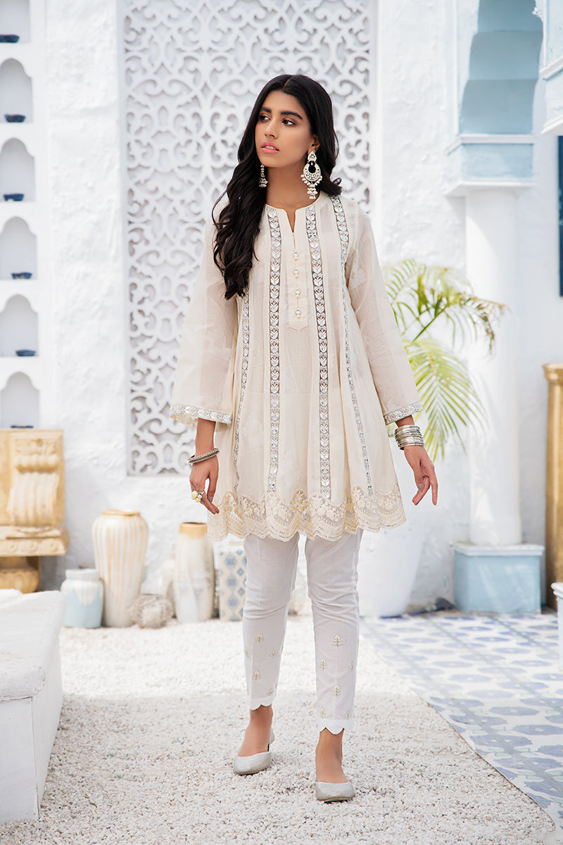 AAB E HAYAT Embroidered Cotton Shirt for Women - Elegant Floral Design, Comfortable Casual Wear for Office, Party & Summer Outfits