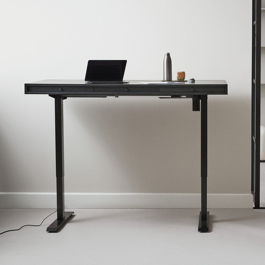 JFK Height Adjustable Office Desk with Sturdy Metal Legs - Perfect for Home Office, Study Room & Workspace Ergonomics