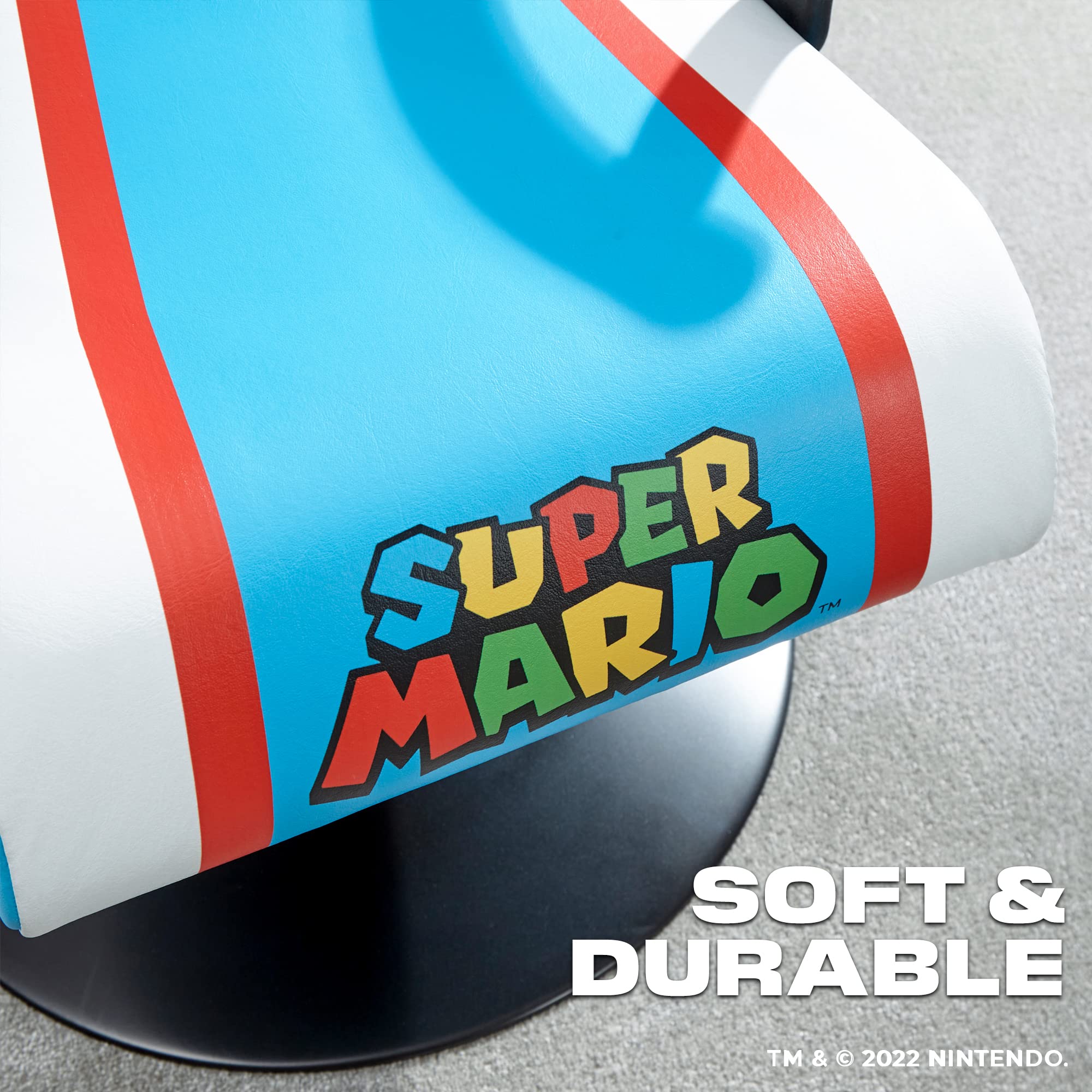 X Rocker Nintendo Video Gaming Chair for Kids 5-17 - Ergonomic Floor Rocker with Mario, Bowser, Peach, Luigi & Yoshi Designs - Perfect Gaming Gift for Teens, Boys & Girls - Ideal for Bedrooms, Game Rooms & Birthday Presents