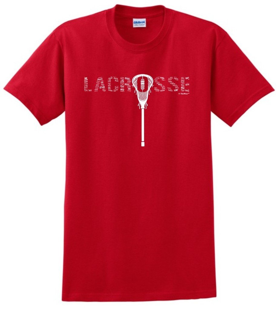 Lacrosse Word Collage T-Shirt - Perfect Gift for Lacrosse Players & Fans - Ideal for Games, Practices & Team Spirit Events