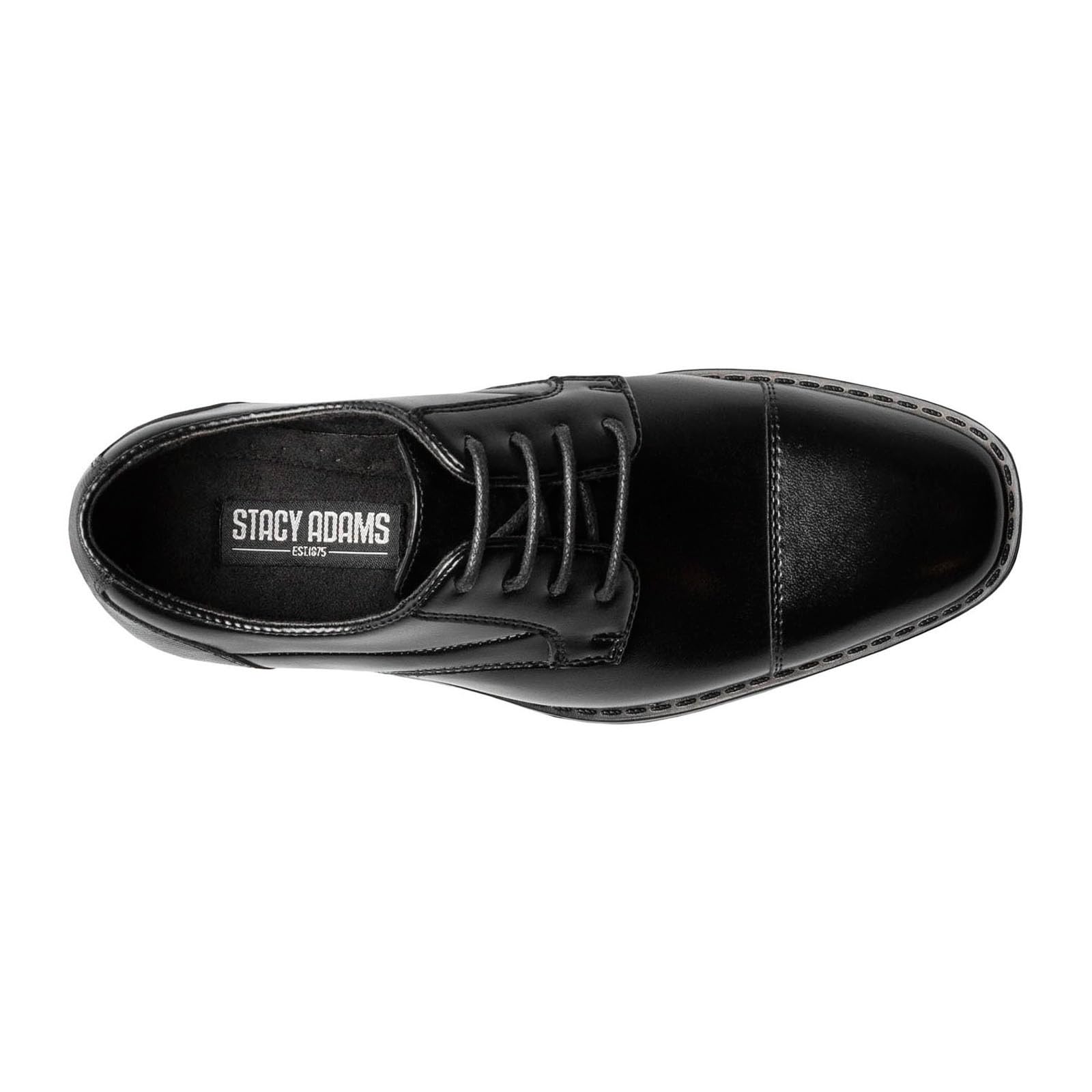 STACY ADAMS Boys' Kallum Cap Toe Oxford Dress Shoes - Classic Formal School Uniform & Wedding Occasions