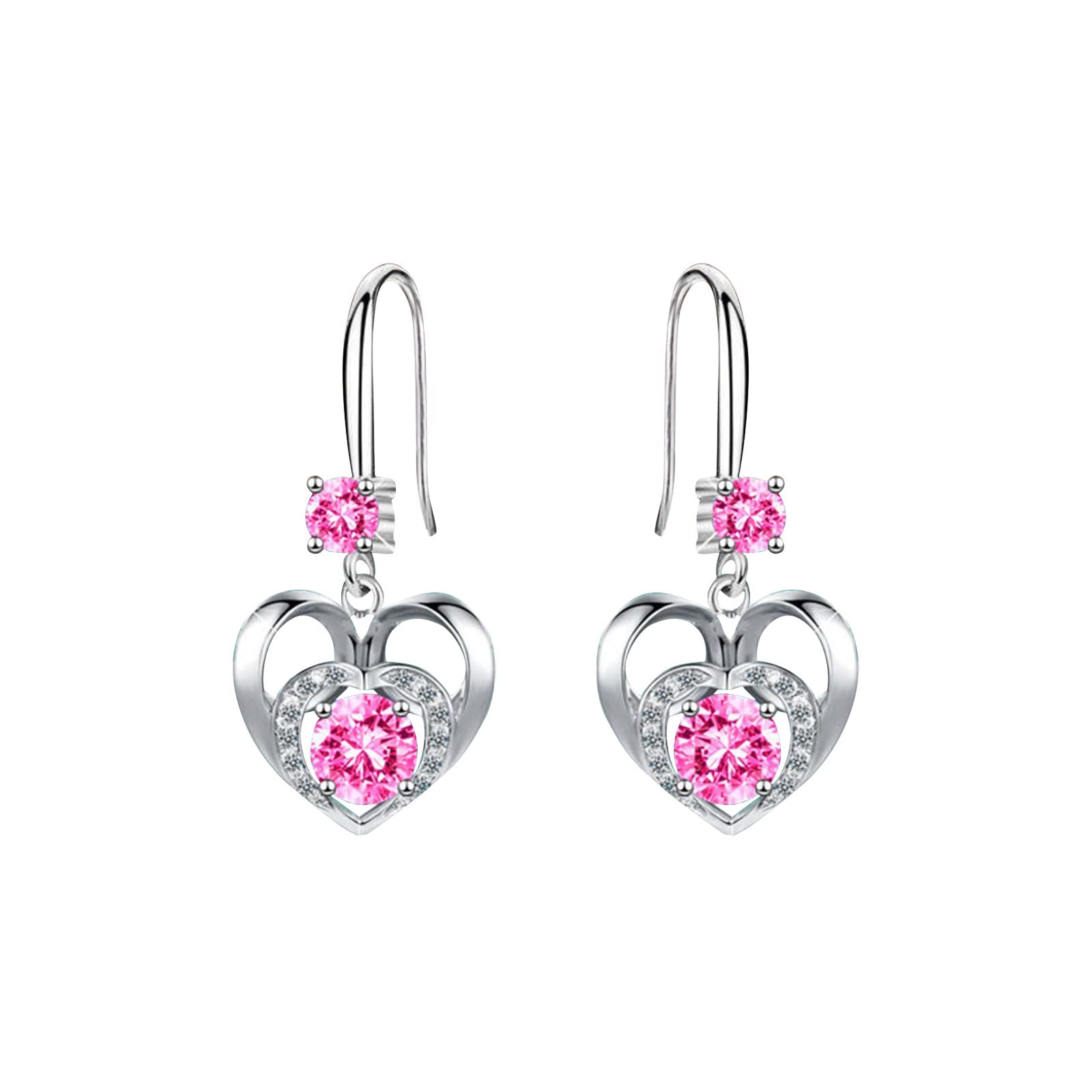 Trendy Preppy Heart & Hoop Earrings for Women - 9 Pairs Lightweight Gold & Peach Jewelry Set | Perfect for Everyday Wear, Date Nights & Gift Giving