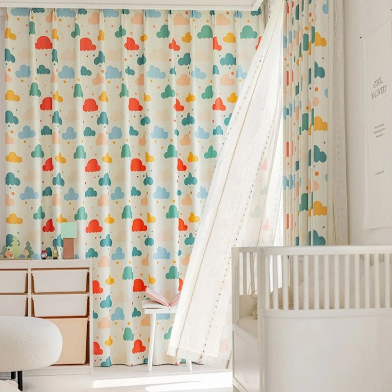 Whimsical Cloud Dreams Custom Nursery Room Curtains - Soft Blackout Window Drapes for Baby's Room Decor & Nursery Theme Ideas