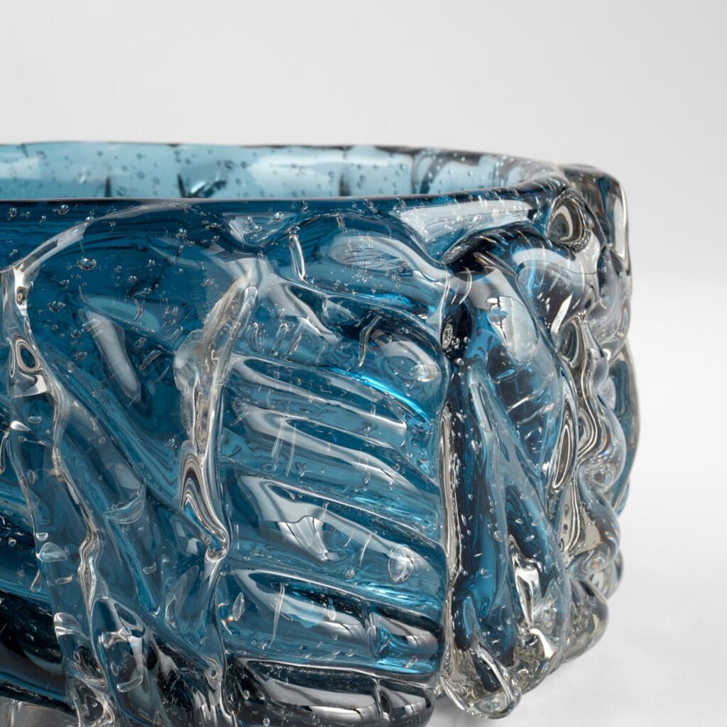 Cyan Design 11484 Small Blue Thorough Vase - Elegant Home Decor for Living Room, Dining Table & Wedding Centerpieces