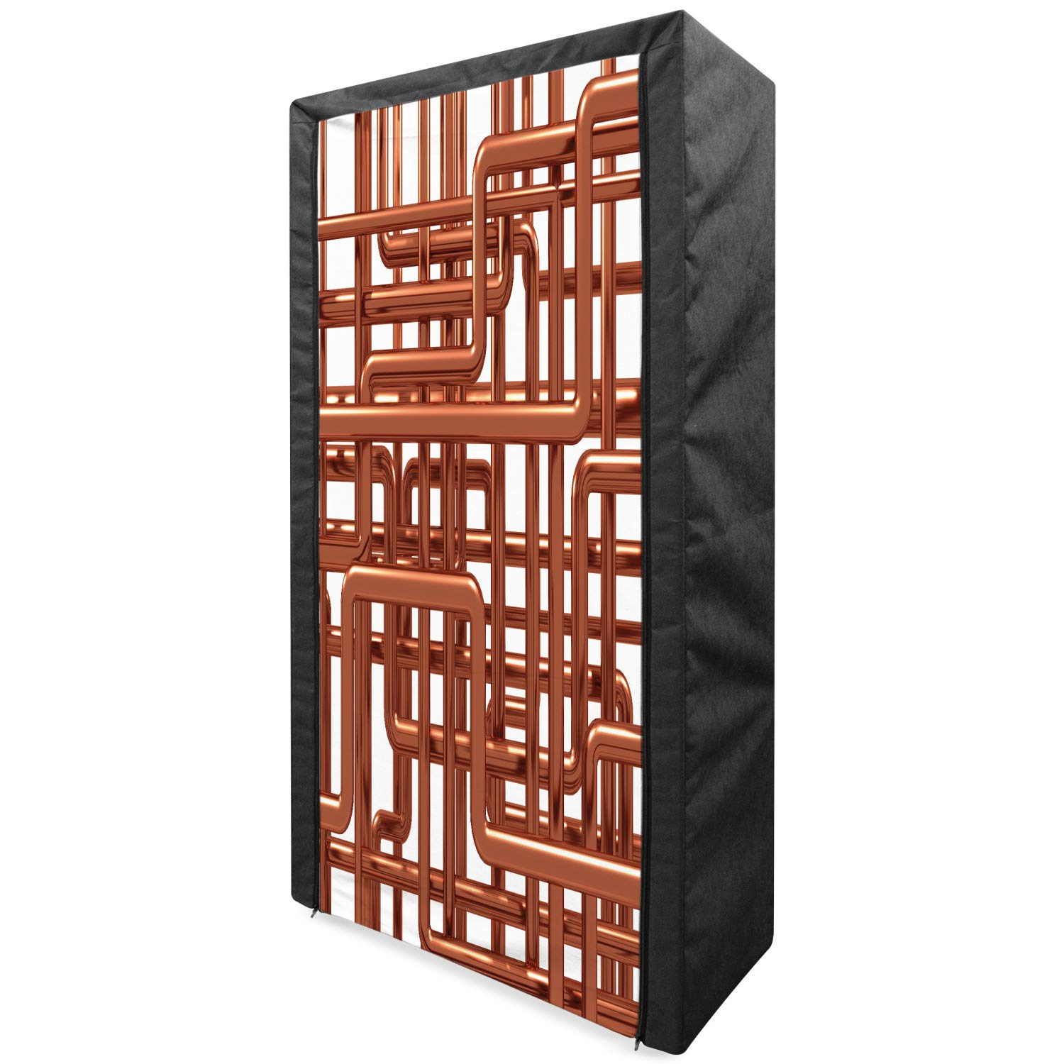 Ambesonne Industrial Portable Fabric Wardrobe with Knot Complex Design | 33.5