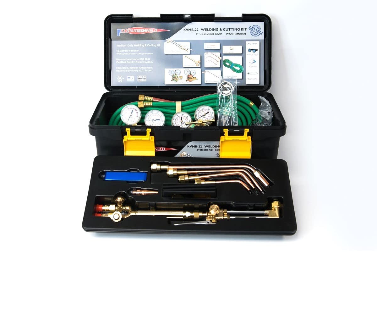 Oxy Acetylene Welding and Cutting Kit - Medium Duty Oxygen Acetylene Torch Set with Victor VMD22 Compatibility - Perfect for Metal Fabrication, Auto Repair & HVAC Work