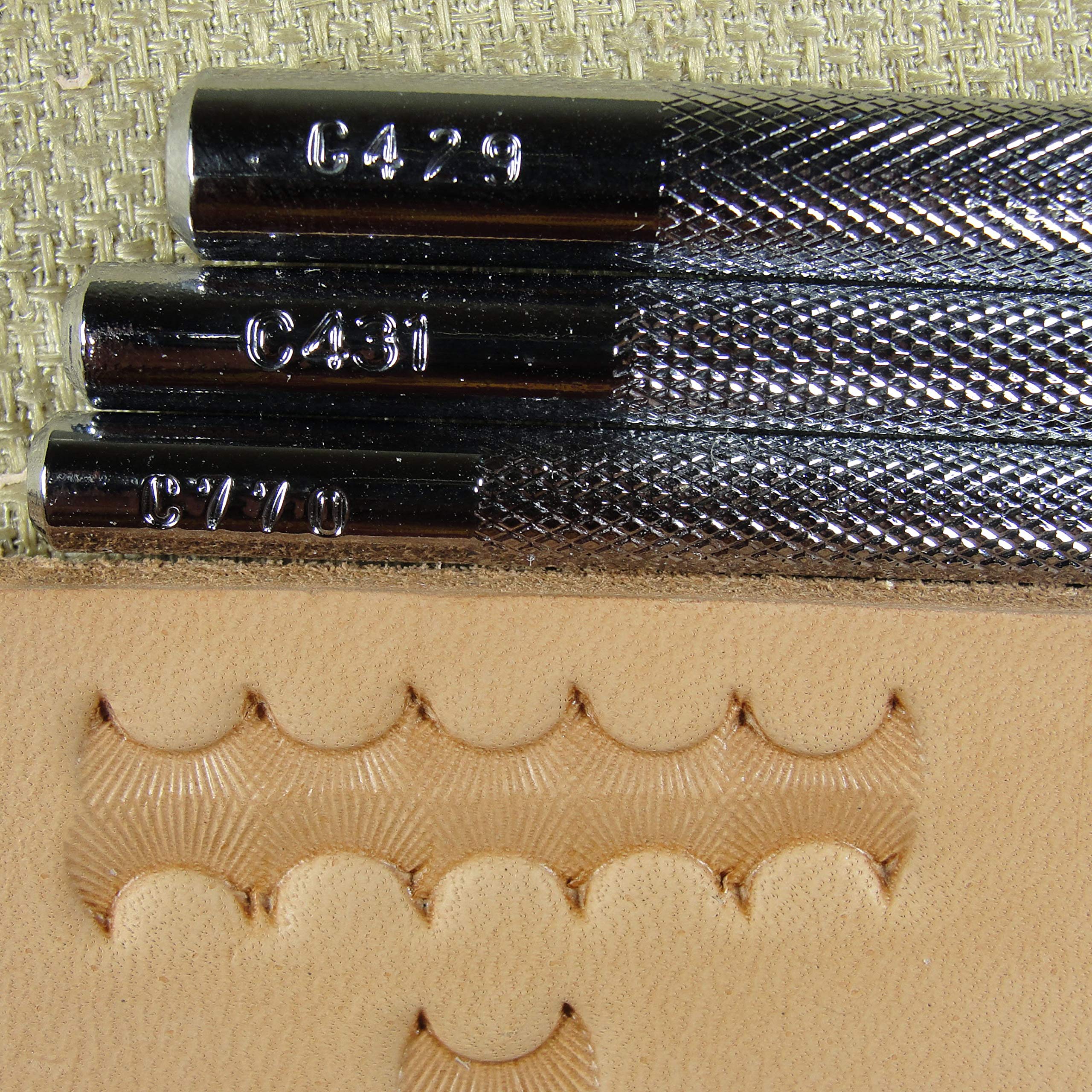Premium Camouflage Stamps Set of 3 - Japanese Select Leather Stamping Tools for DIY Crafts, Leatherworking & Scrapbooking Projects