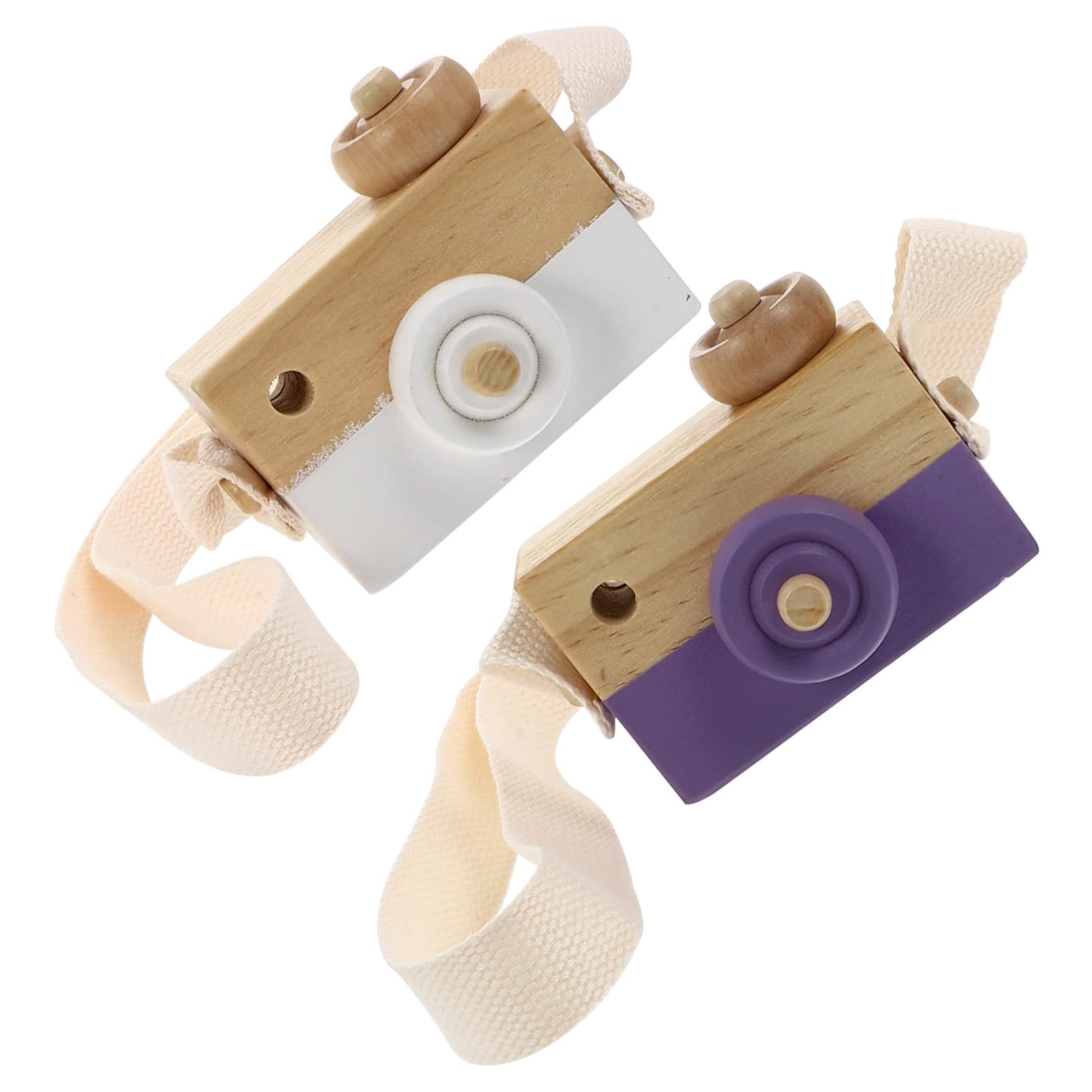 Balacoo Wooden Baby Camera Toy Set - 2Pcs Realistic Imitation Camera for Kids, Children's Photography Props & Play Toys | Perfect for Christmas Gifts, Birthday Presents & Pretend Play Scenes