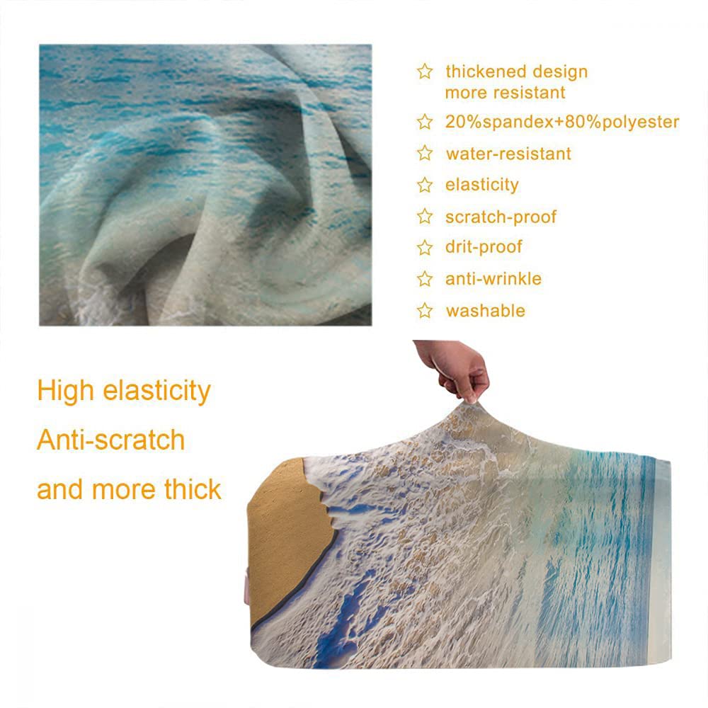 Wondertify Hawaiian Sunrise Luggage Cover - Lanikai Beach Sandy Sea Wave Design - Washable Suitcase Protector for 22-24 Inch Bags - Anti-Scratch Travel Accessory - Perfect for Beach Vacations & Tropical Getaways