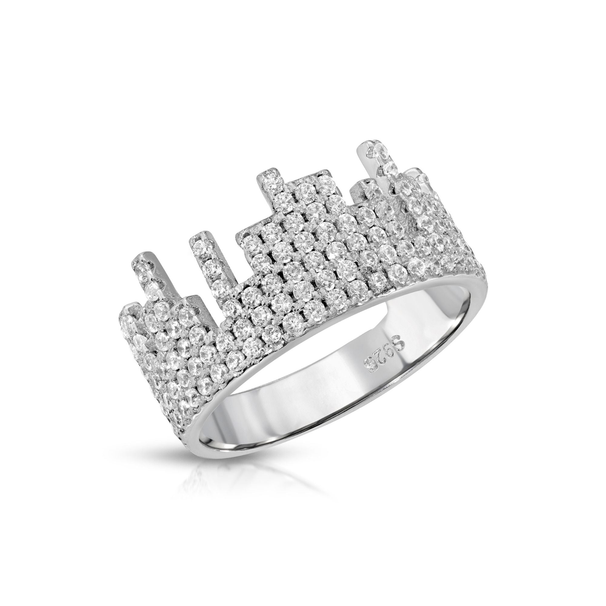 New York Ring for Women - Elegant Sterling Silver Band with Cubic Zirconia - Perfect for Engagements, Anniversaries & Everyday Wear